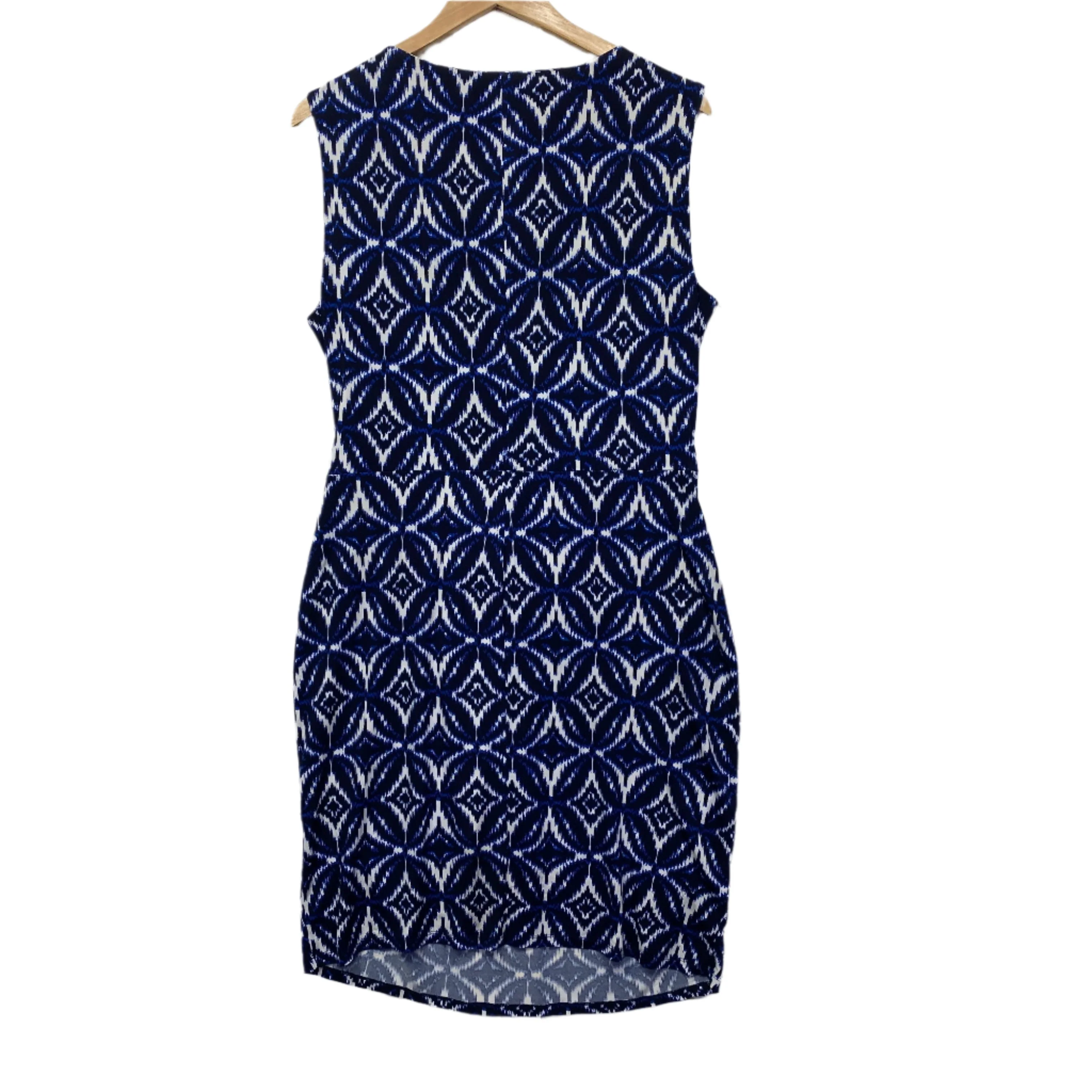 Jacqui E Dress Size 14 Large Sleeveless Blue White - Image 2