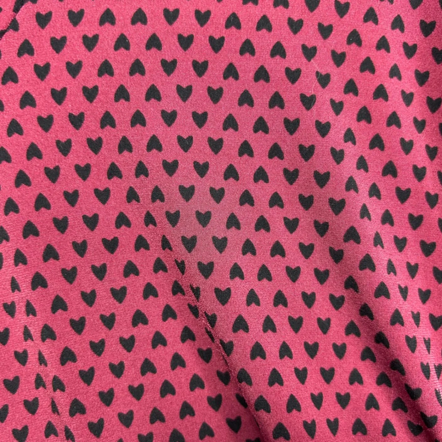 Jacqui E Midi Short Sleeve Dress Size Large Pink Black Heart Love - Image 3