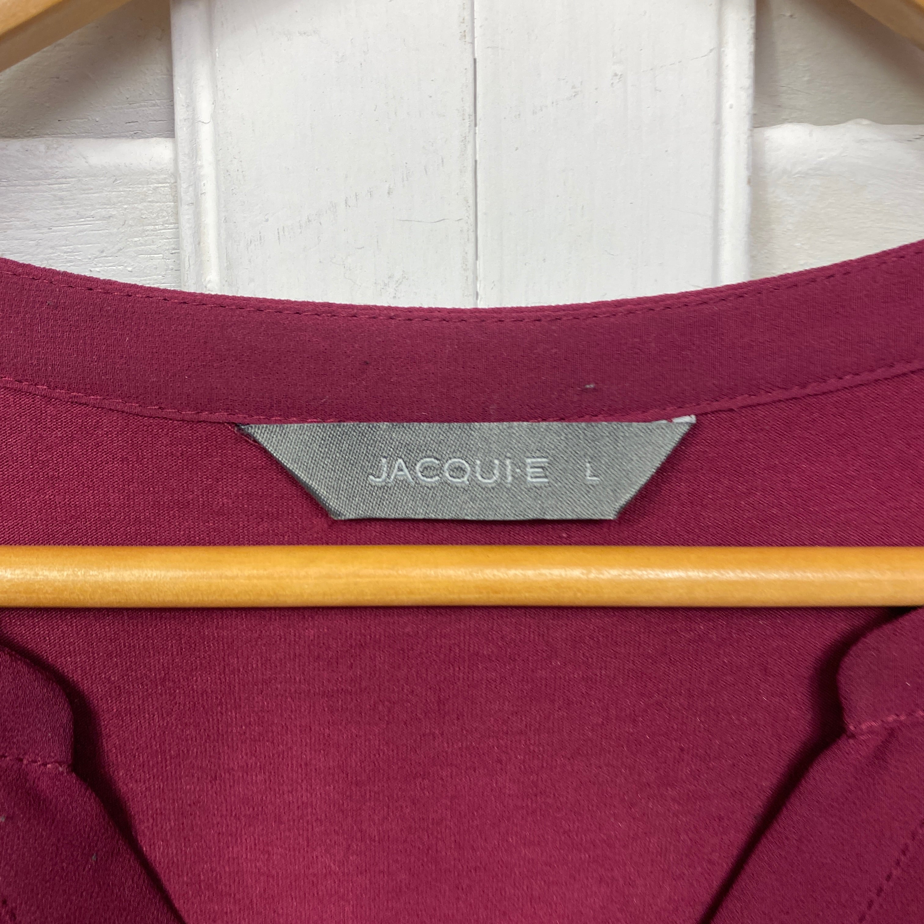 Jacqui E Top Size Large Long Sleeve Maroon - Image 4