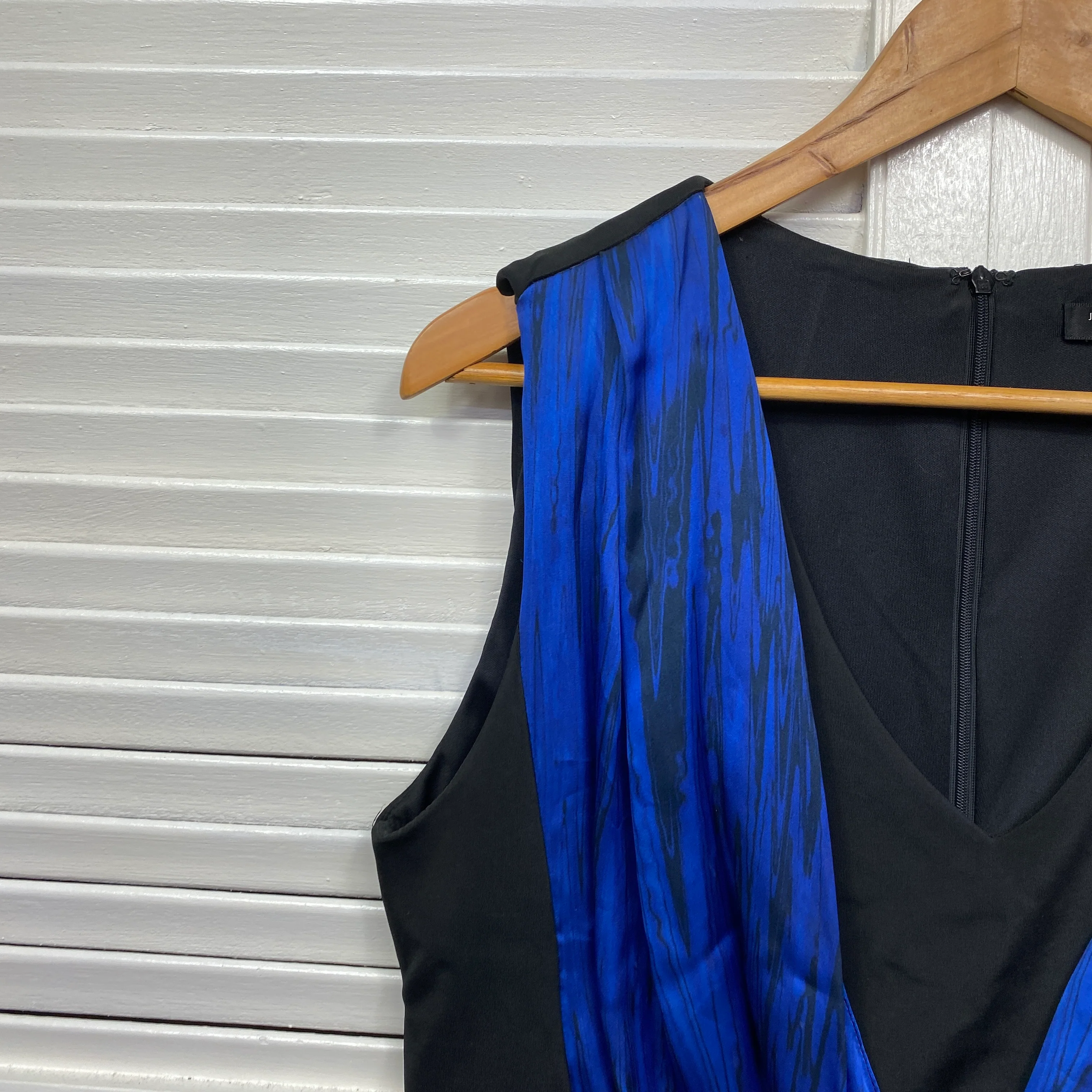 Jason Brunsdon Black Label Dress Size 16 Sleeveless Black Blue Cocktail - Image 3