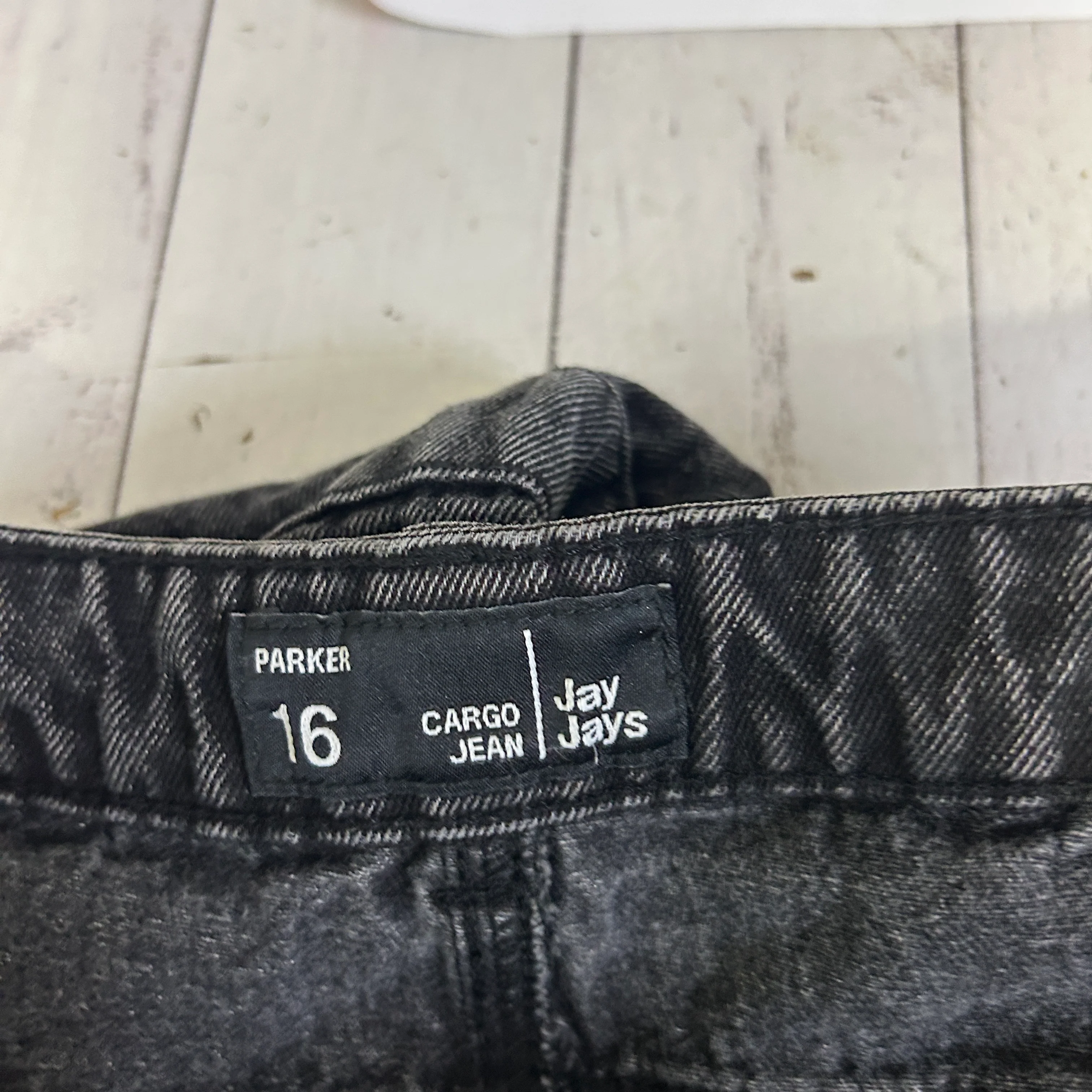 Jay Jays Black Cargo Jeans - Size 16 - Image 5