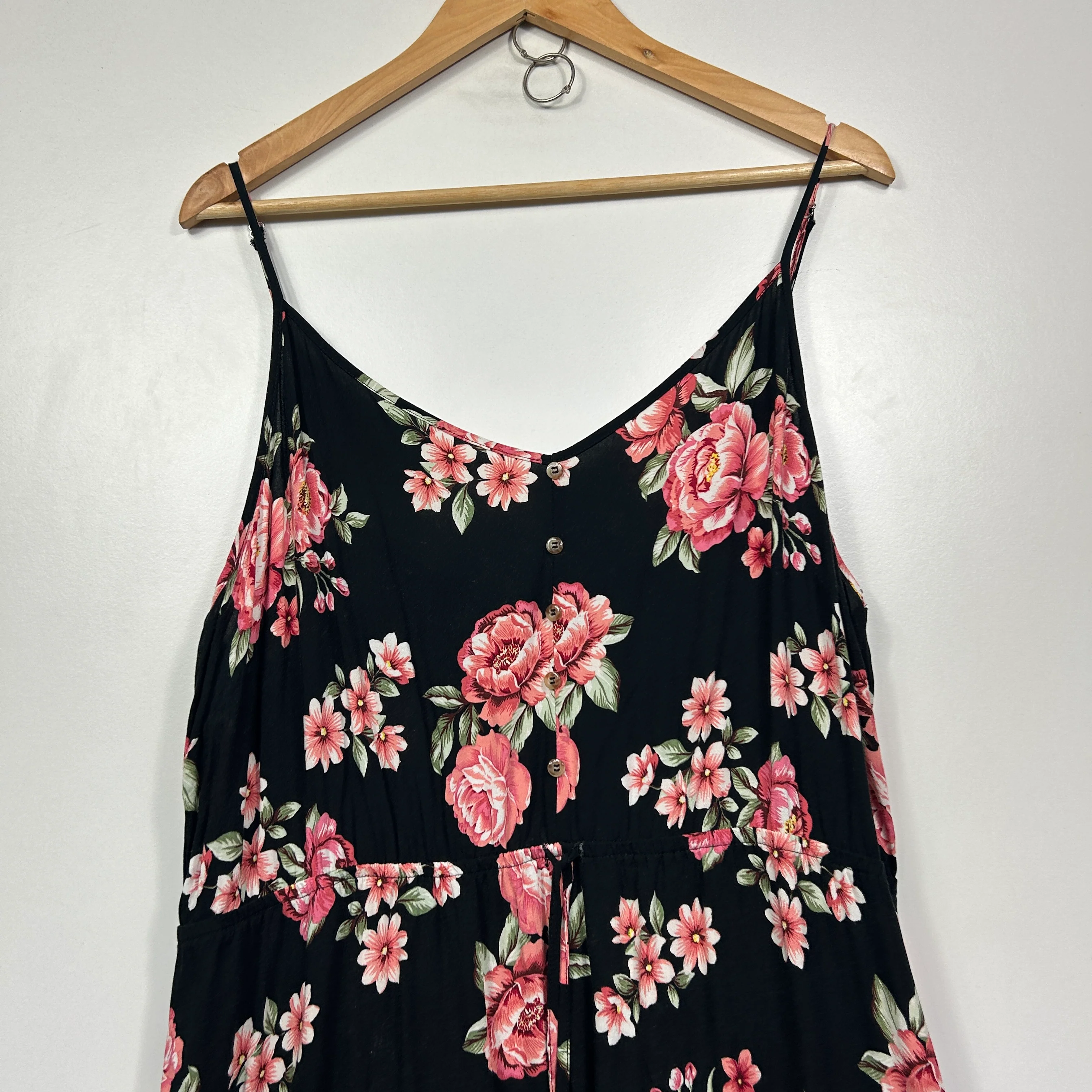 Jay Jays Black Floral Print Maxi Dress - Size 18 - Image 3