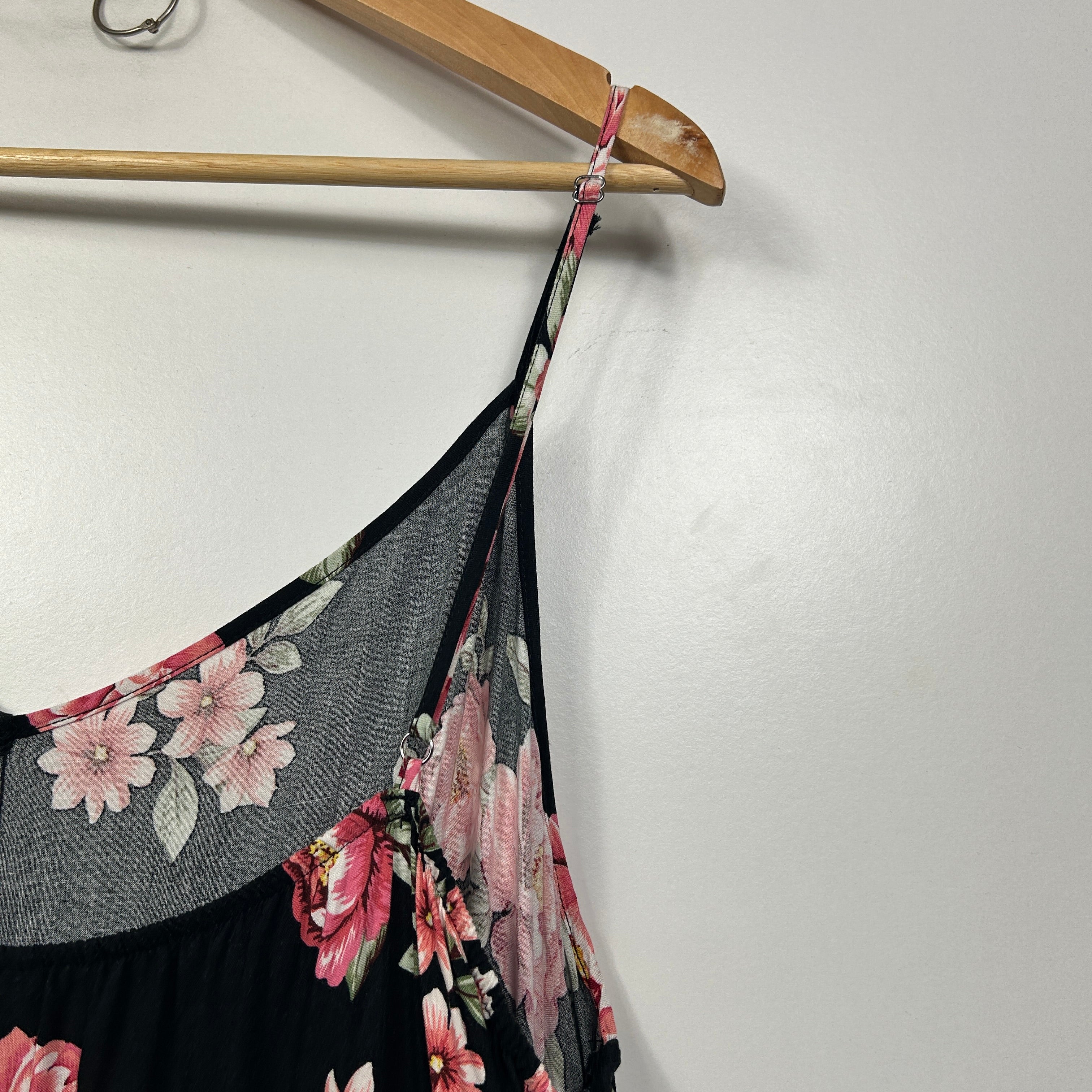 Jay Jays Black Floral Print Maxi Dress - Size 18 - Image 4