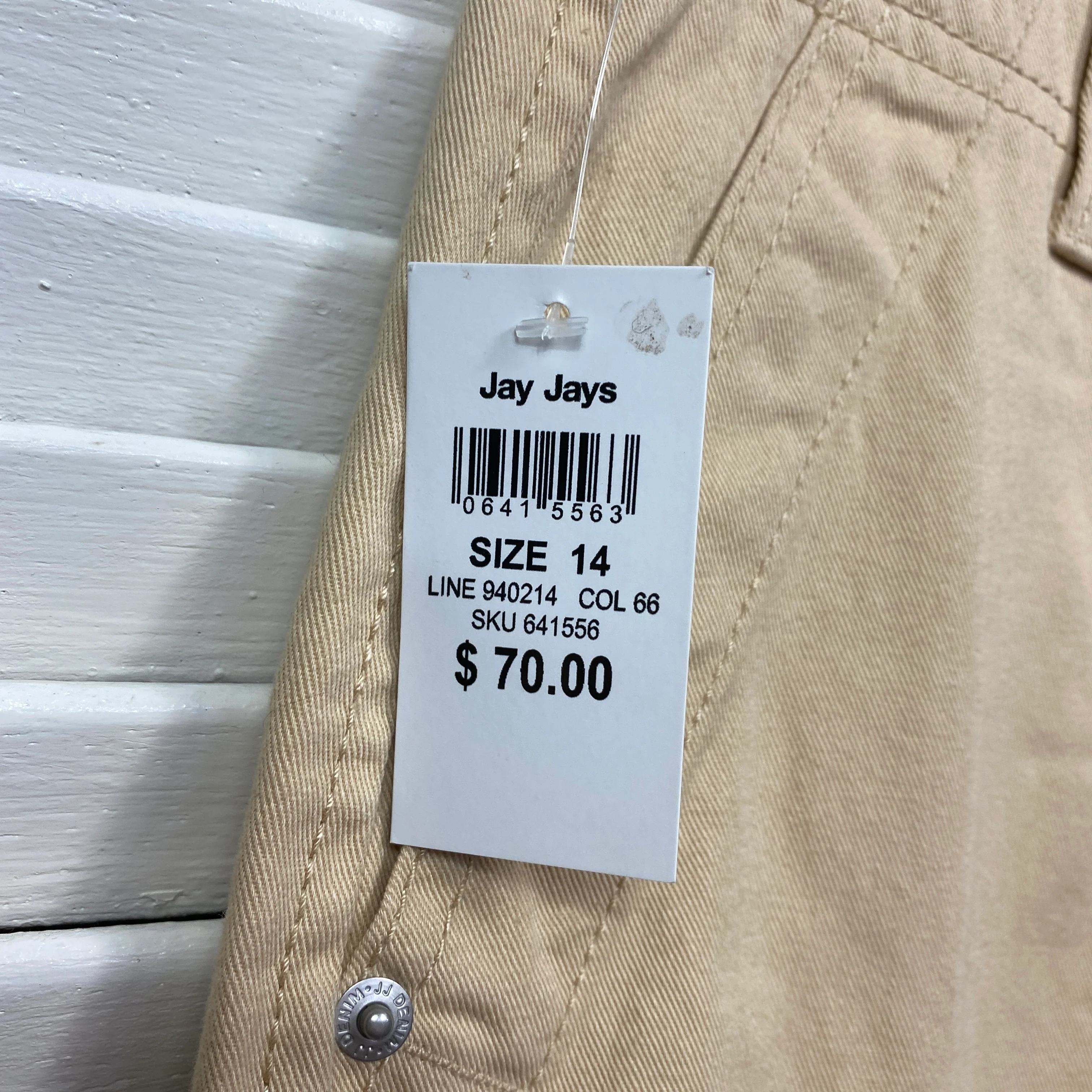 Jay Jays Cargo Pants Size 14 Beige Pockets New - Image 5