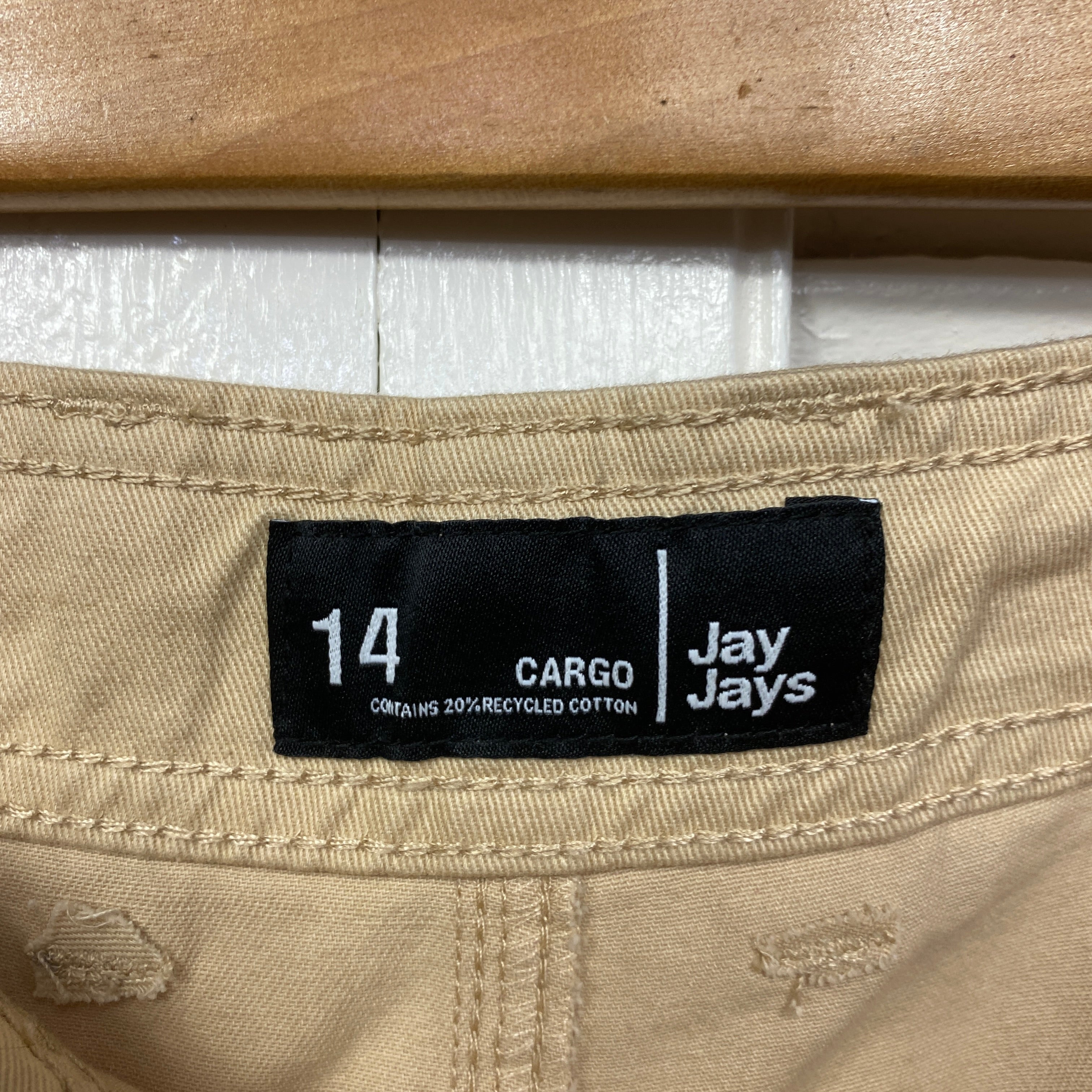 Jay Jays Cargo Pants Size 14 Beige Pockets New - Image 6