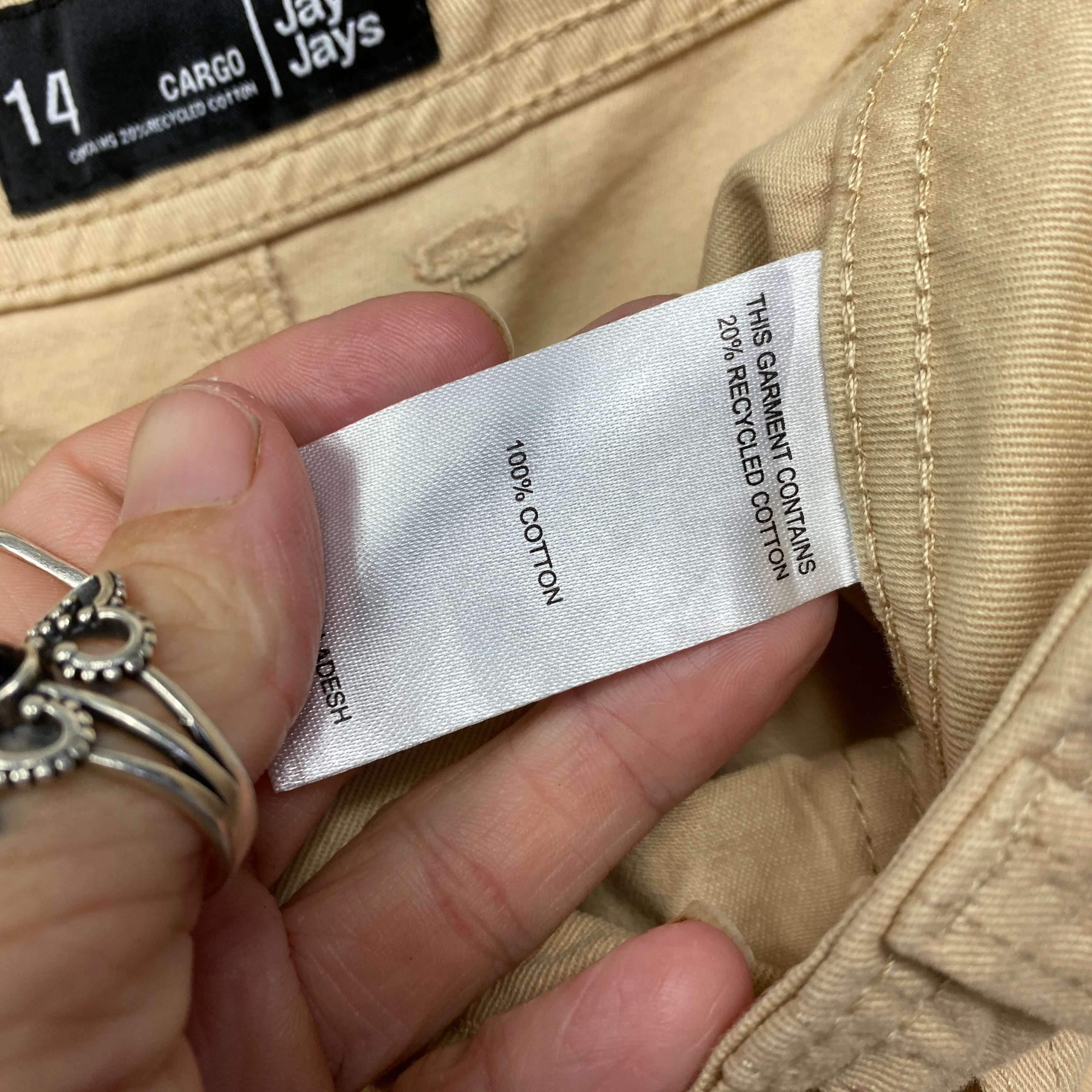 Jay Jays Cargo Pants Size 14 Beige Pockets New - Image 7