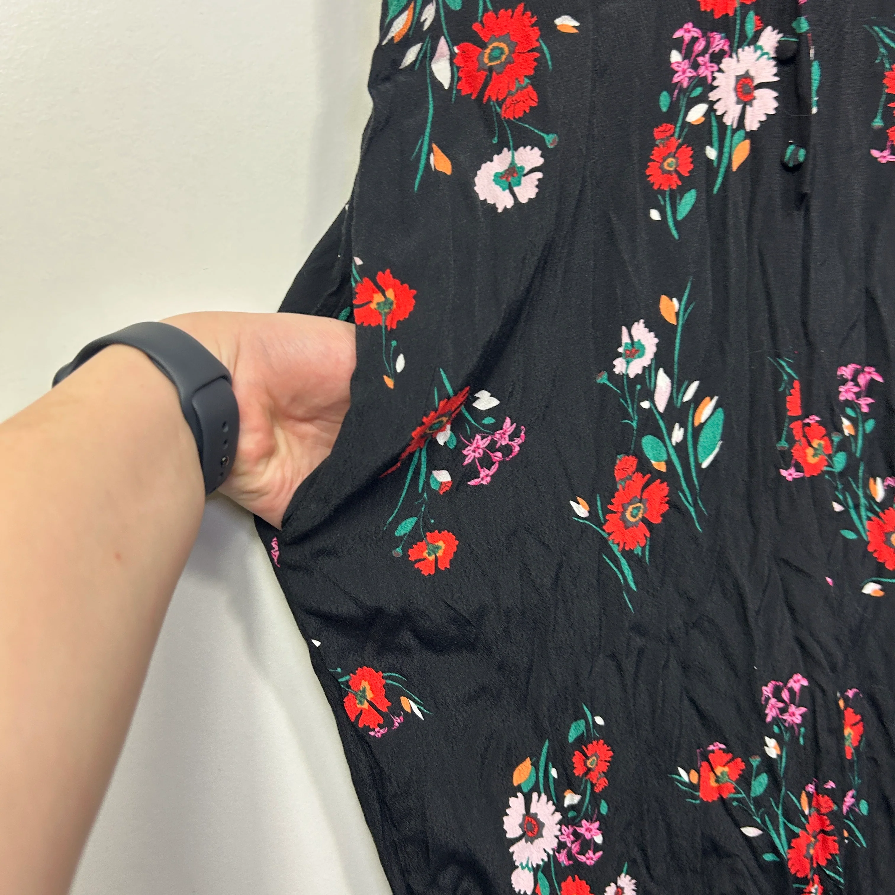 Jeanswest Black Floral Print Jumpsuit - Size 14 - Image 4