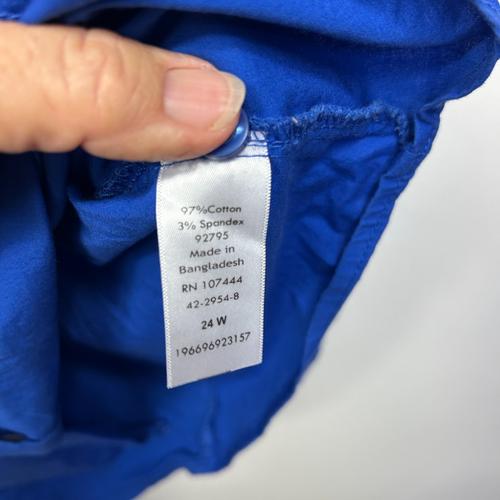 Jessica London Royal Blue Button-Front Shirt - Size 24W - Image 3
