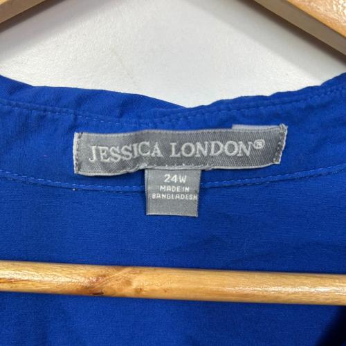 Jessica London Royal Blue Button-Front Shirt - Size 24W - Image 4