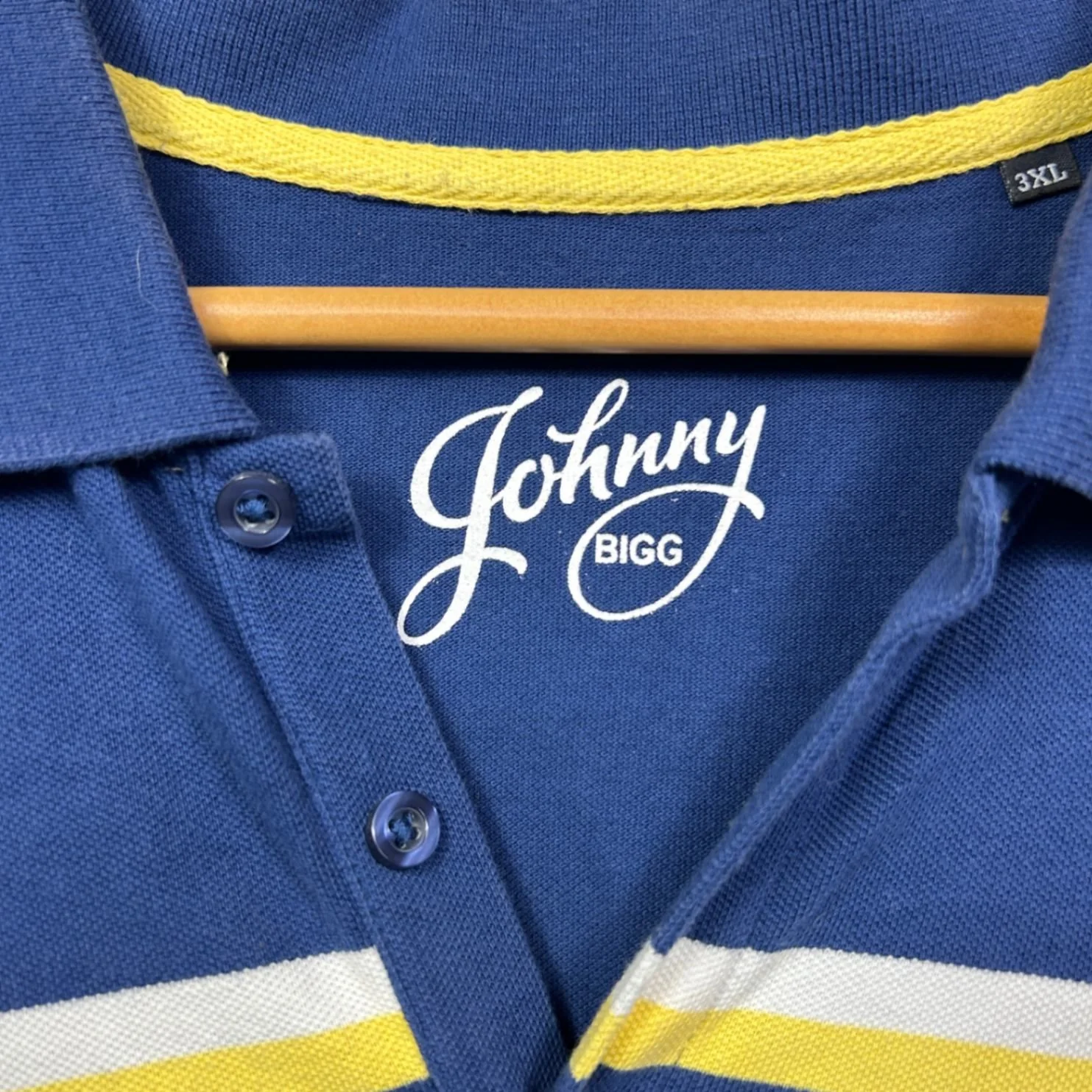 Johnny Bigg Mens Blue Collared Short Sleeve Cotton Polo Shirt Size 3XL - Image 3