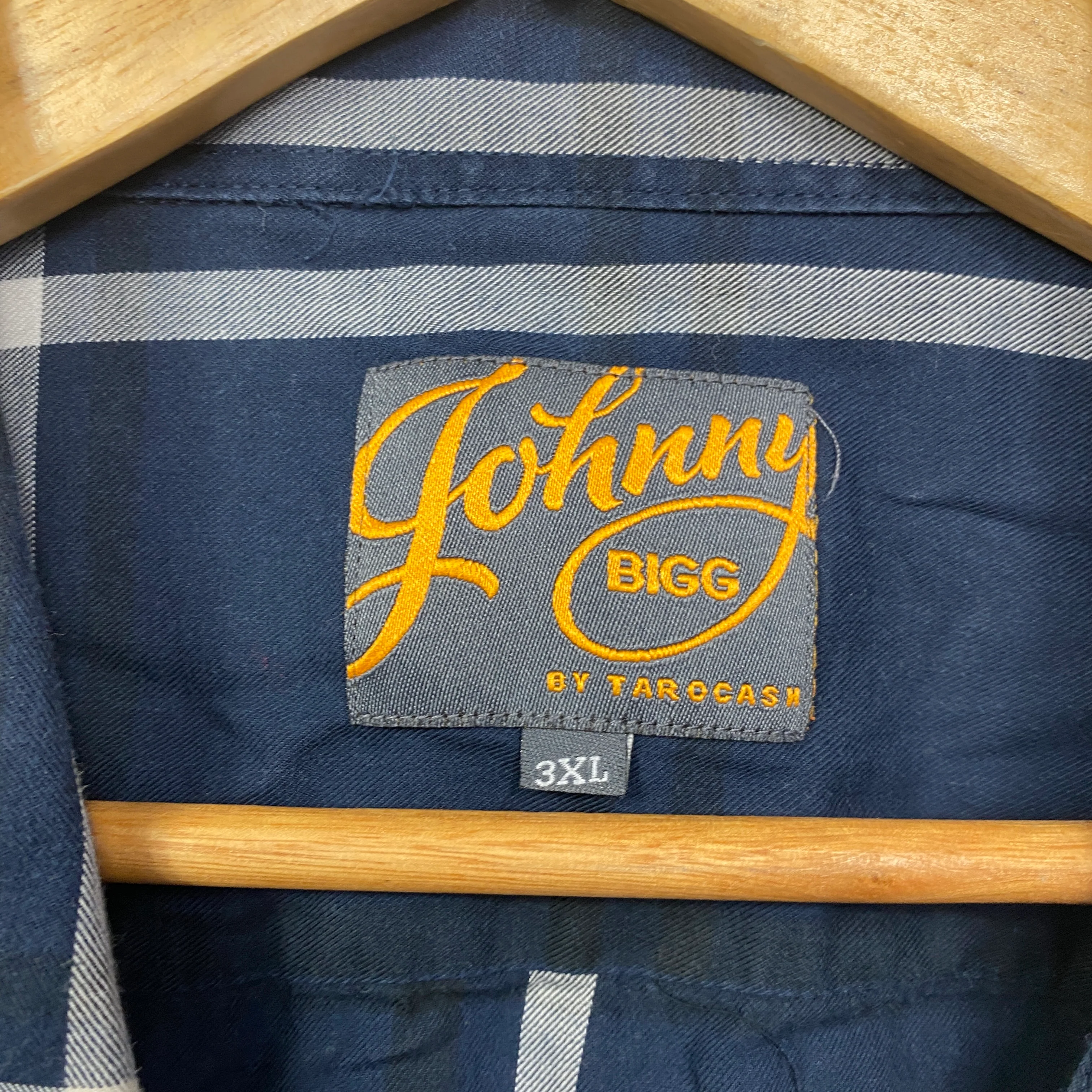 Johnny Bigg Mens Shirt Size 3XL Blue White Check Long Sleeve - Image 4