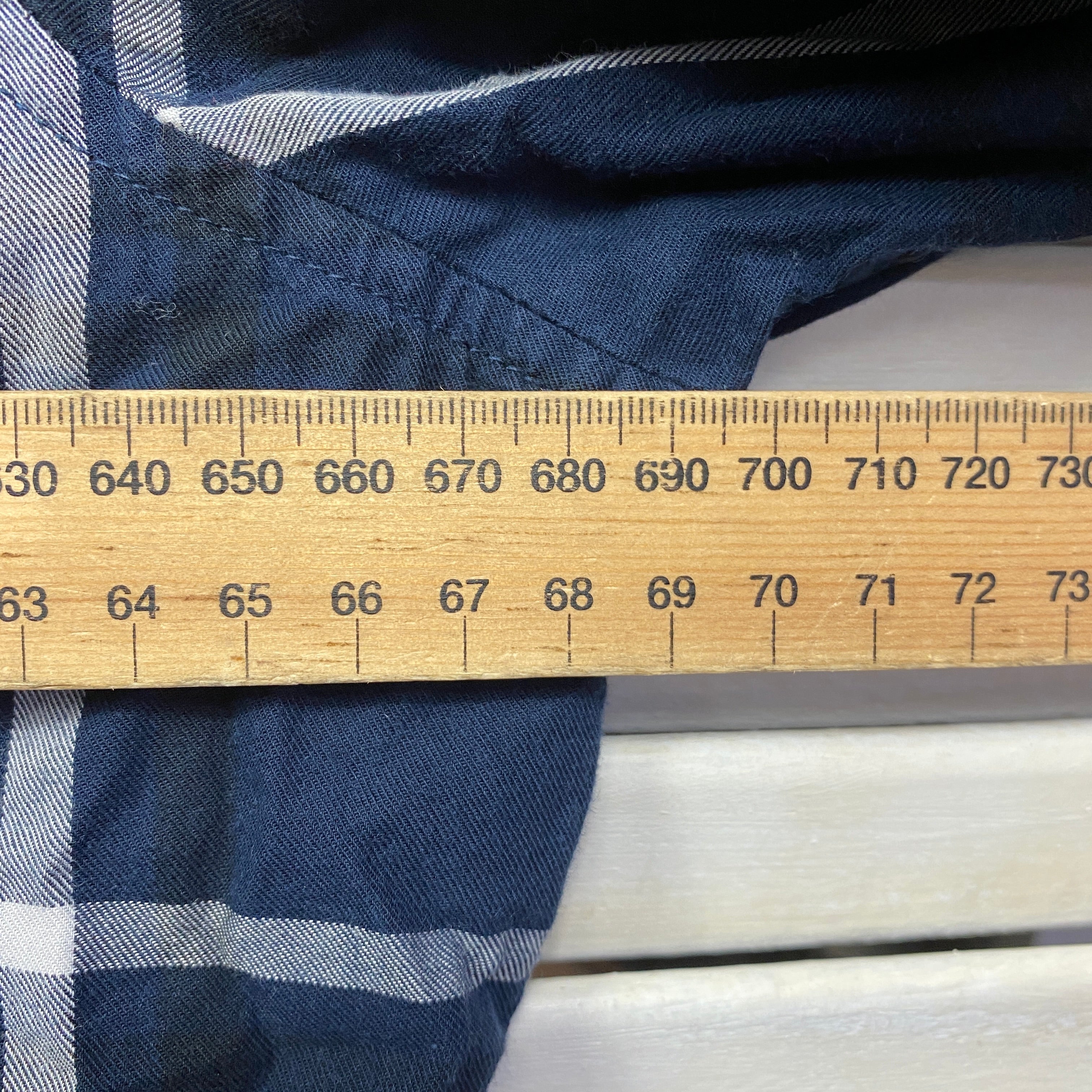 Johnny Bigg Mens Shirt Size 3XL Blue White Check Long Sleeve - Image 7