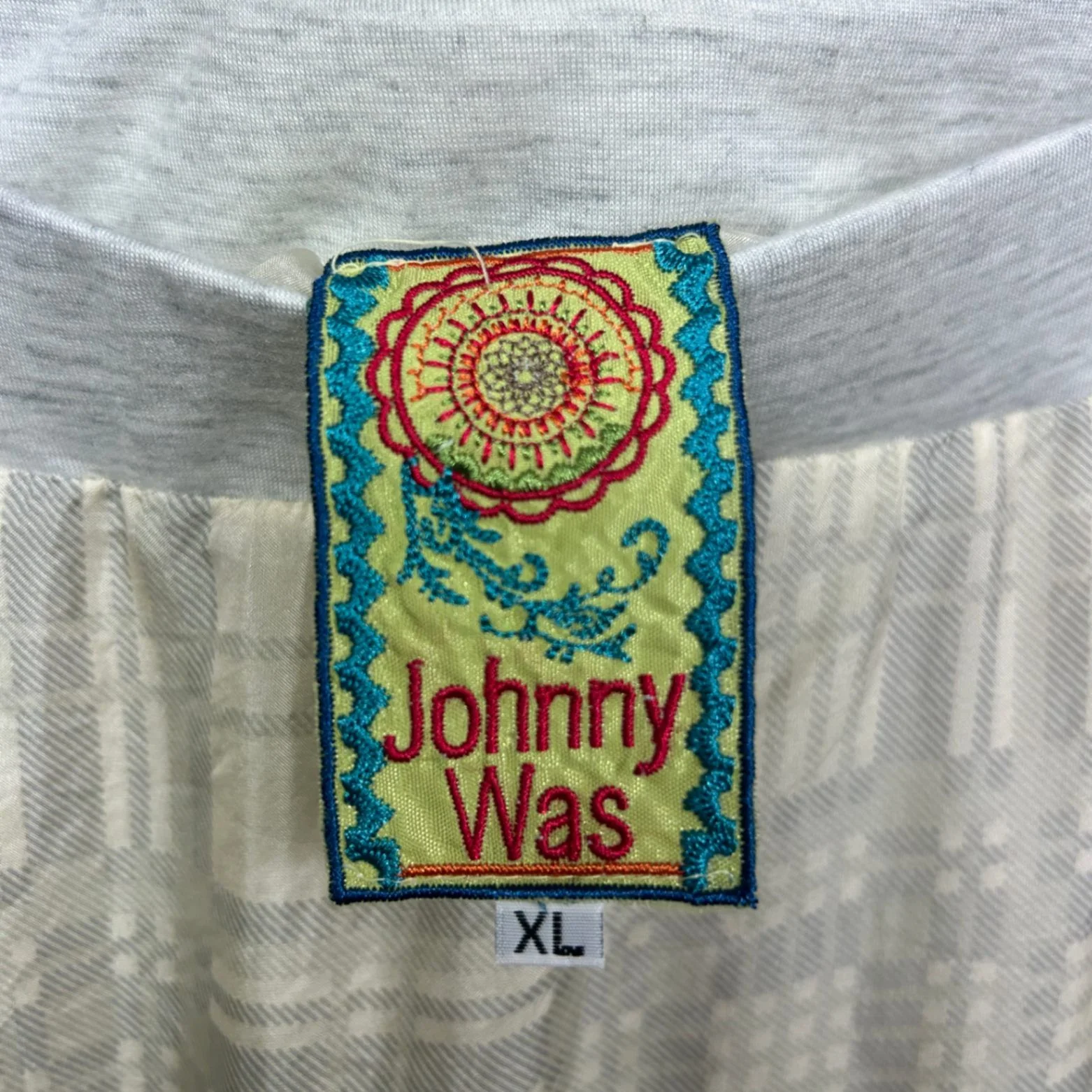 Johnny Was Silk Maxi Skirt Size XL Lined Long Length Floral Check Boho Lined - Image 4