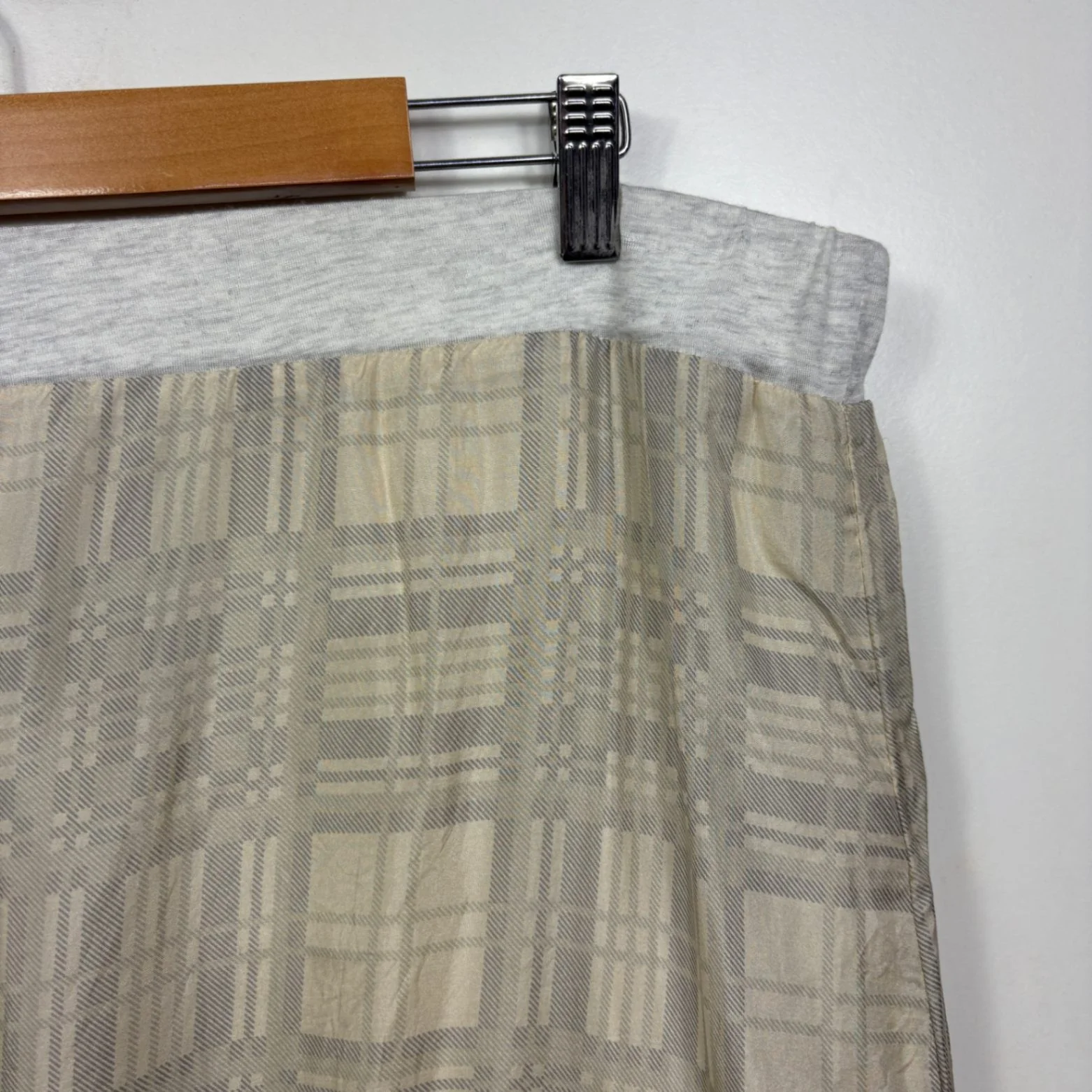 Johnny Was Silk Maxi Skirt Size XL Lined Long Length Floral Check Boho Lined - Image 5