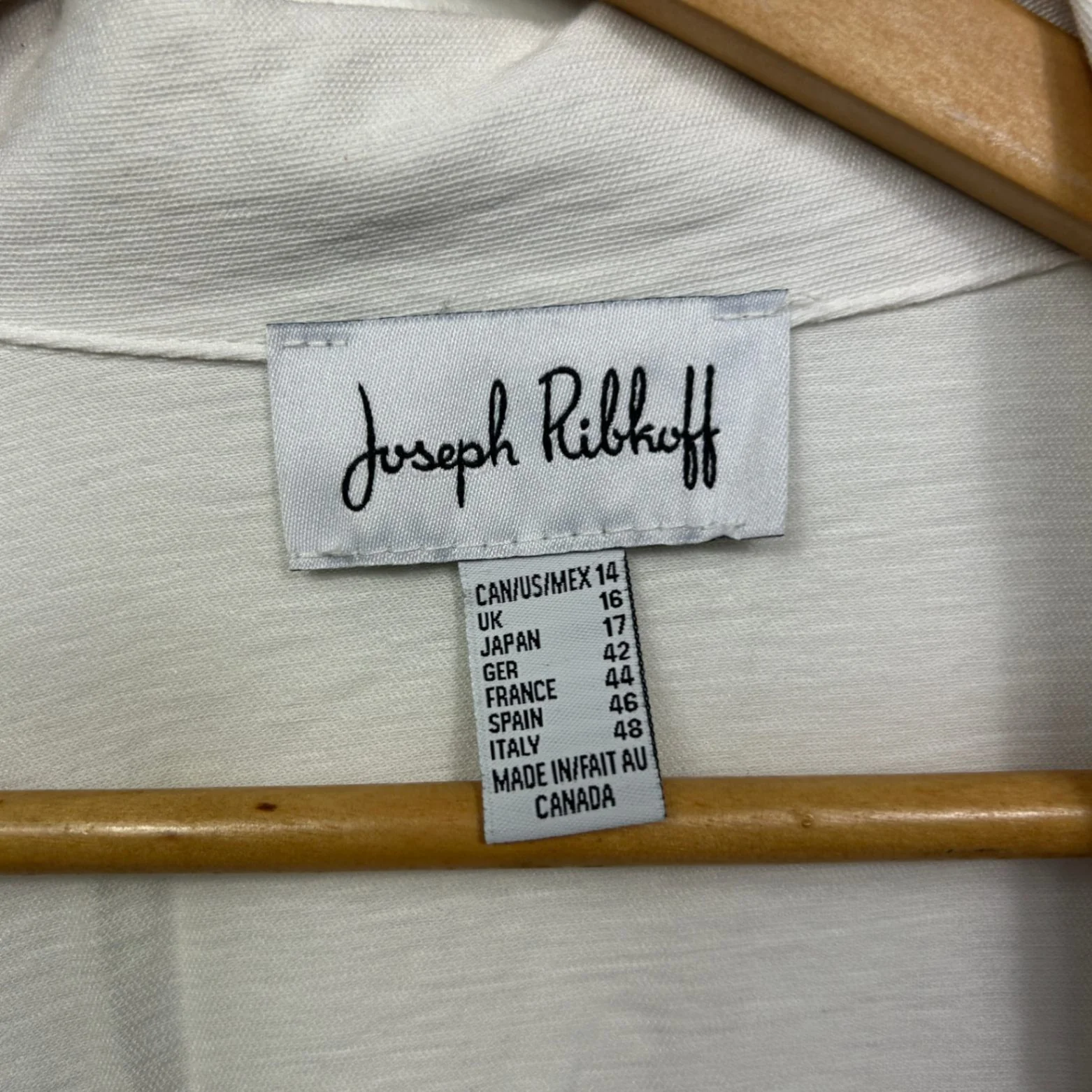Joseph Ribkoff White 3/4 Sleeve Open Jacket Top Blouse Size 16 - Image 3