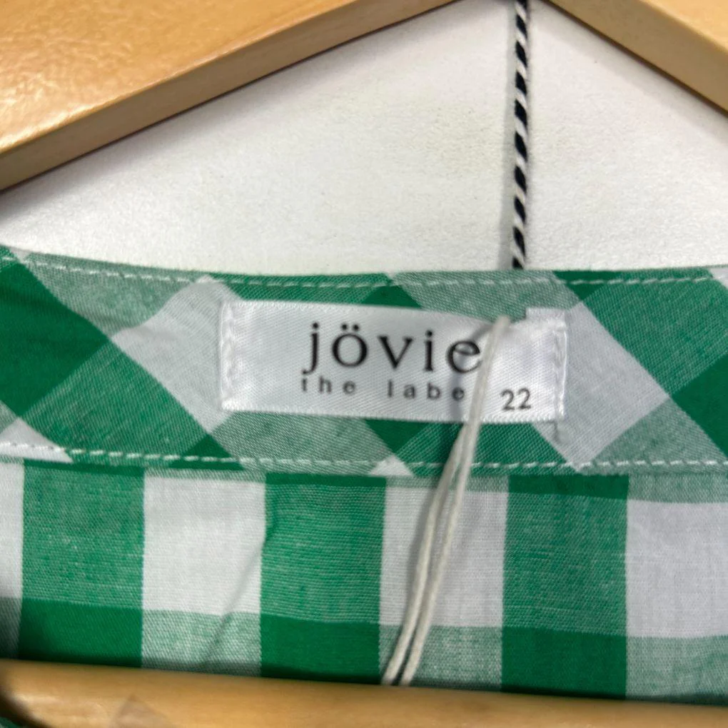 Jövie the Label Green/White Cotton Gingham Dress - Size 22 - Image 3