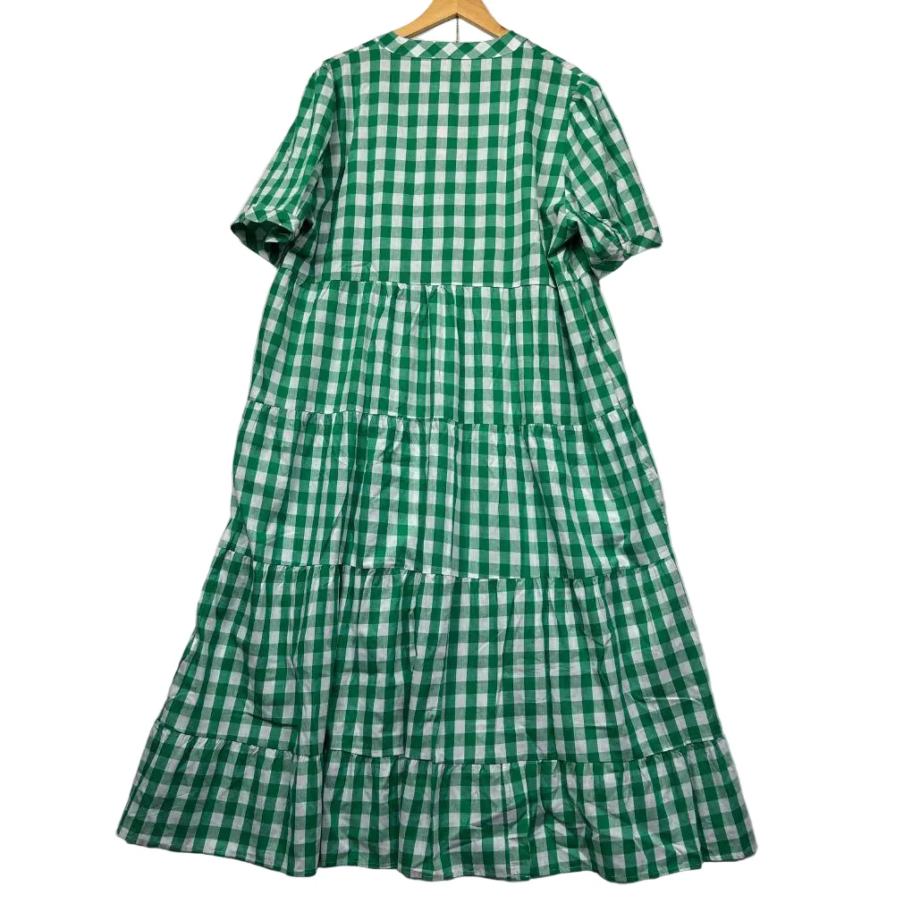 Jövie the Label Green/White Cotton Gingham Dress - Size 22 - Image 4