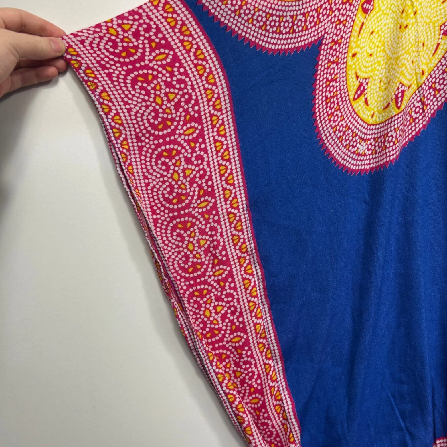 Kaftan Top One Size 14 16 Multicoloured Short Sleeve Rayon - Image 6