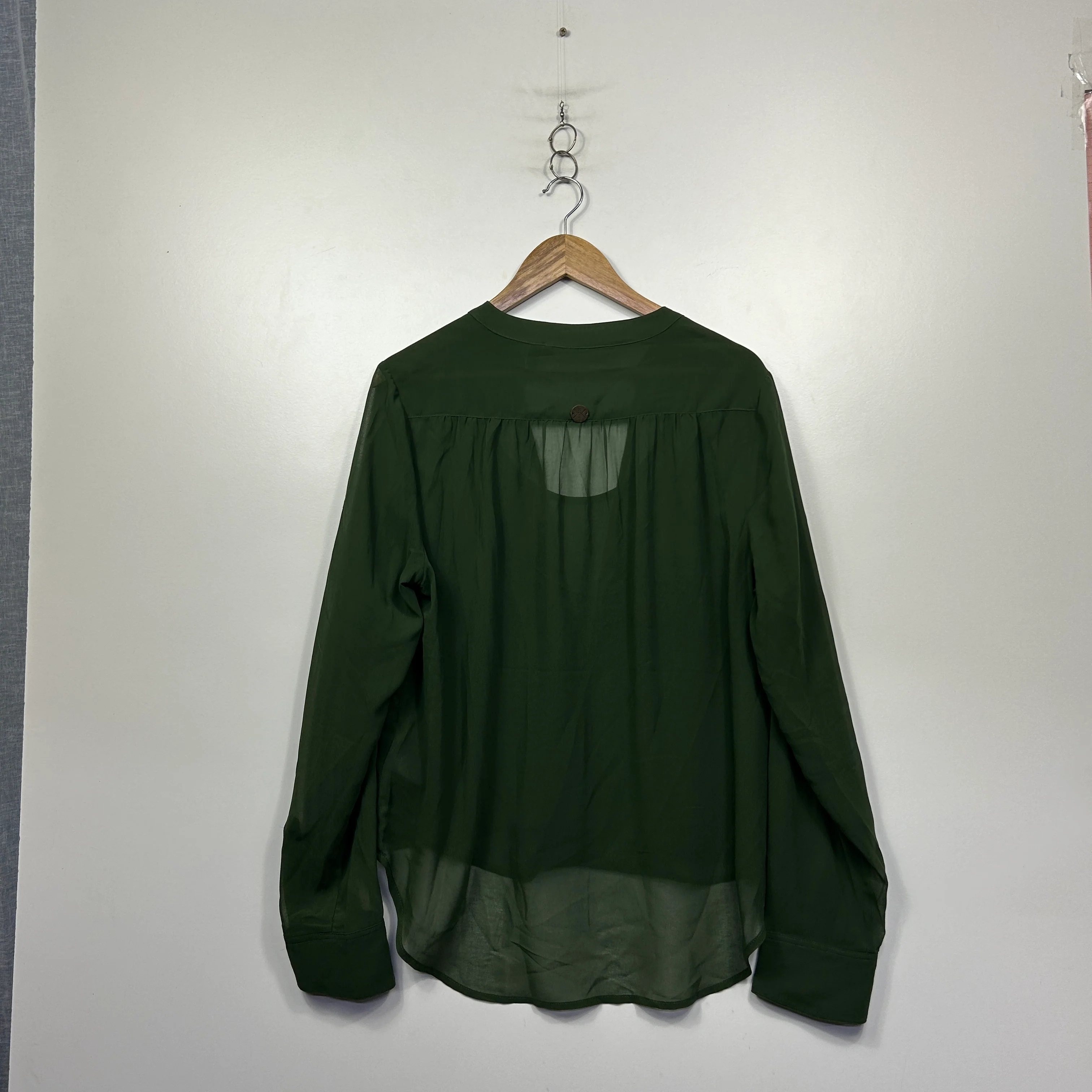 Kardashian Kollection Olive Green Blouse - Size 14/XL - Image 3