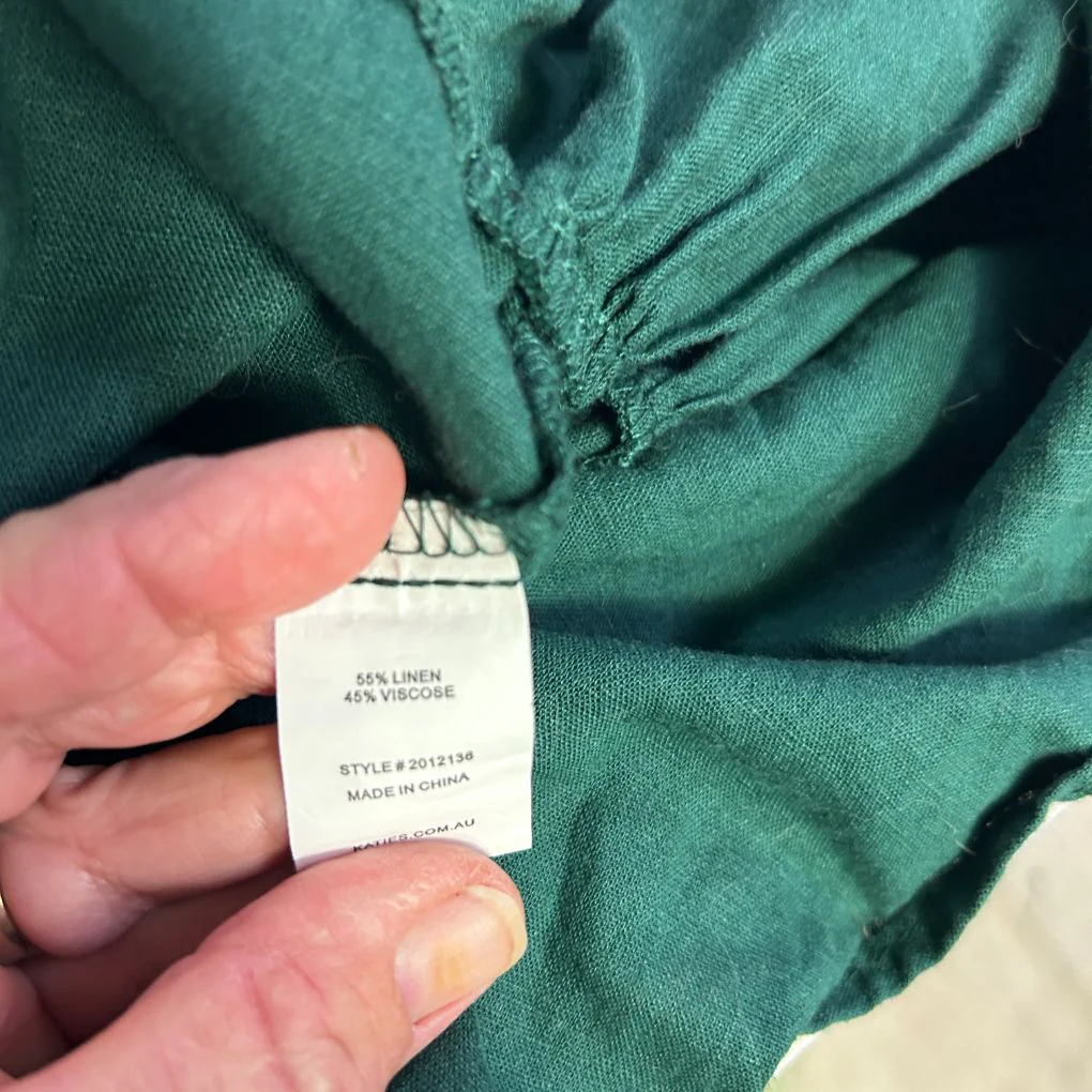 Katies Green Linen Tiered Midi Skirt - Size 14 - Image 4