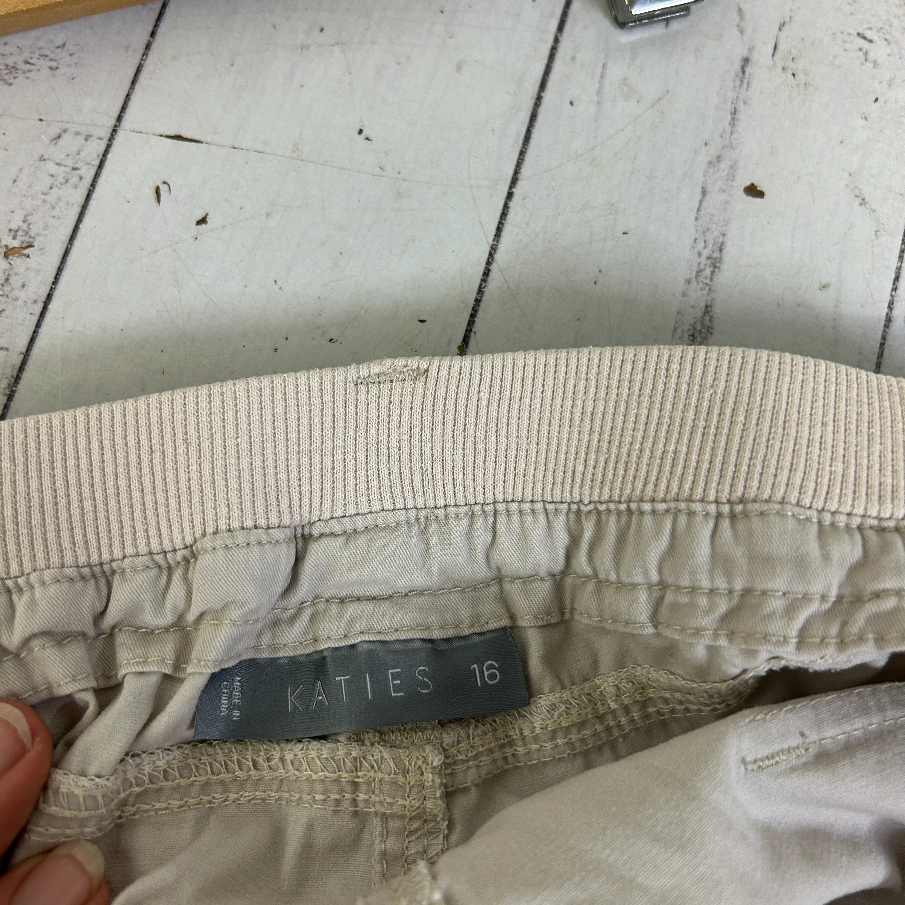 Katies Beige Cargo Pants - Size 16 - Image 3