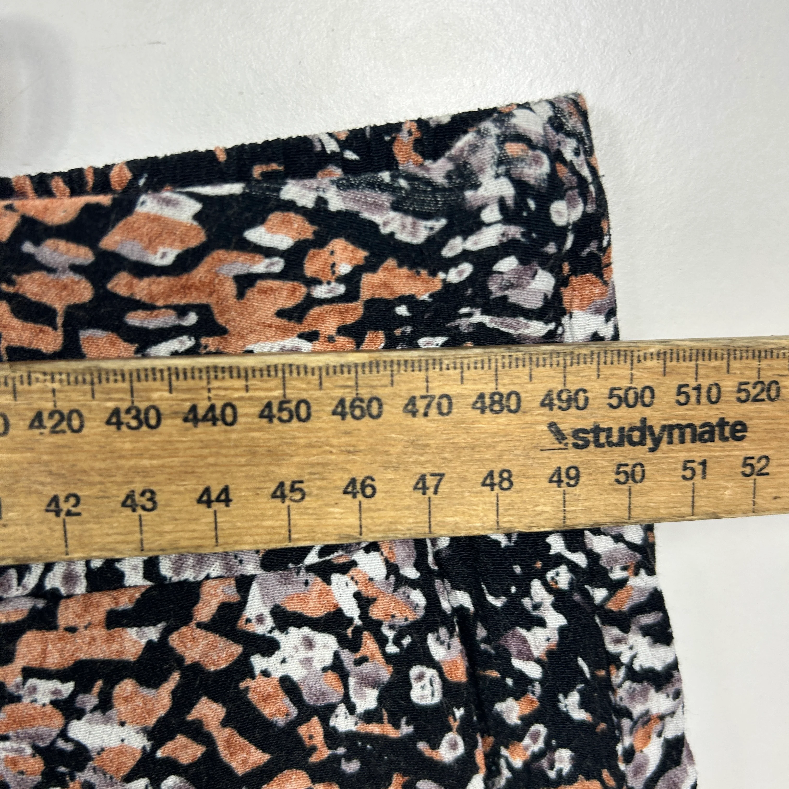 Katies Black Brown Abstract Print Pants - Size 18 - Image 7
