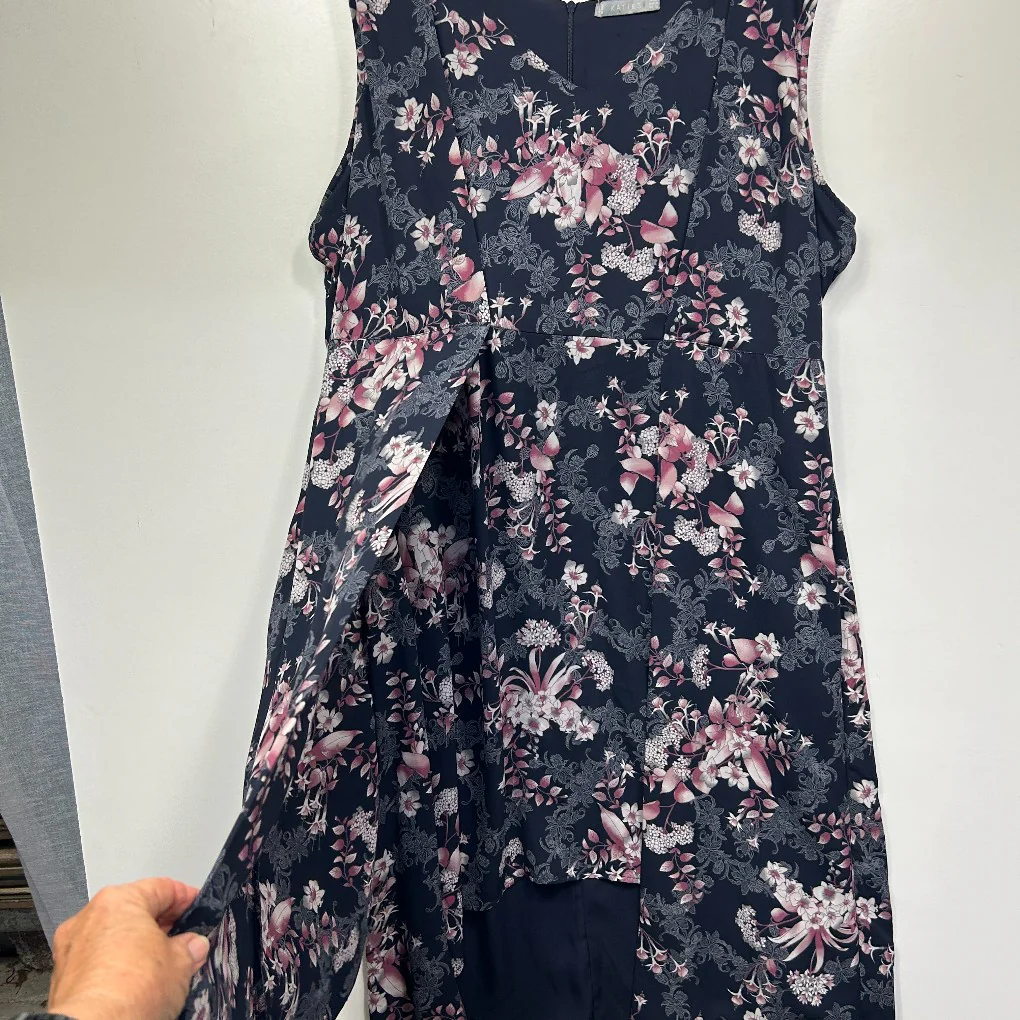 Katies Black Floral Sleeveless High-Low Dress - Size 20 - Image 3