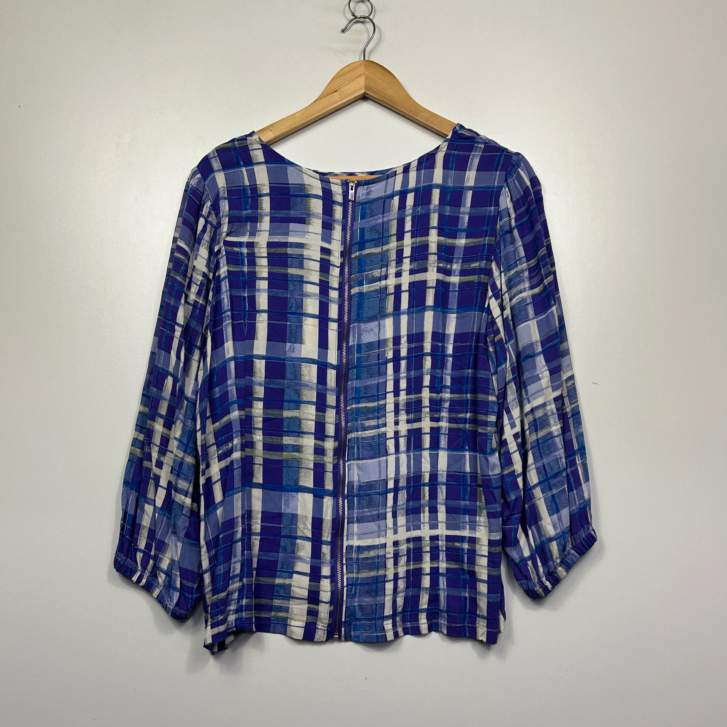 Katies Blue Plaid Top - Size 16 - Image 4