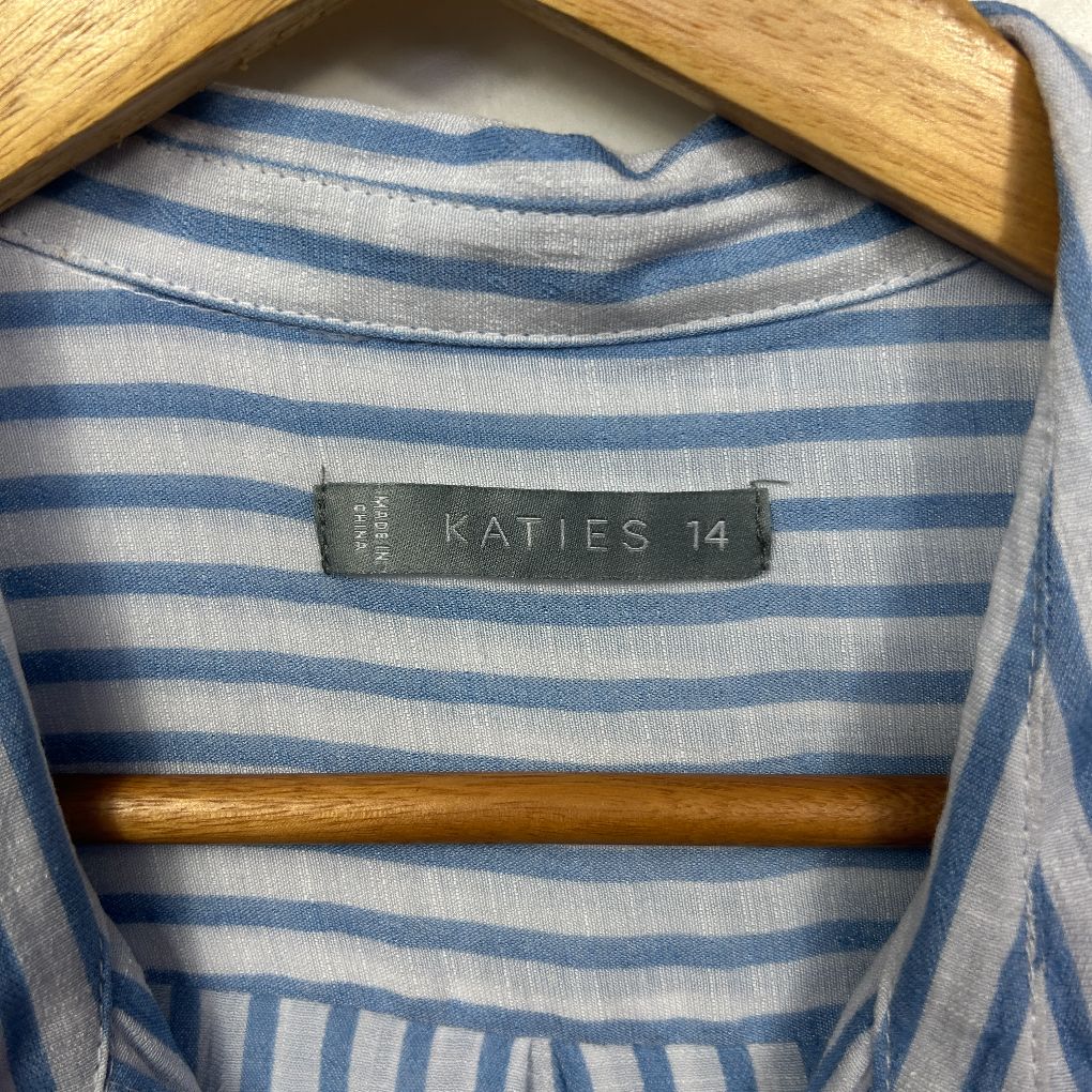 Katies Blue Striped Shirt - Size 14 - Image 2