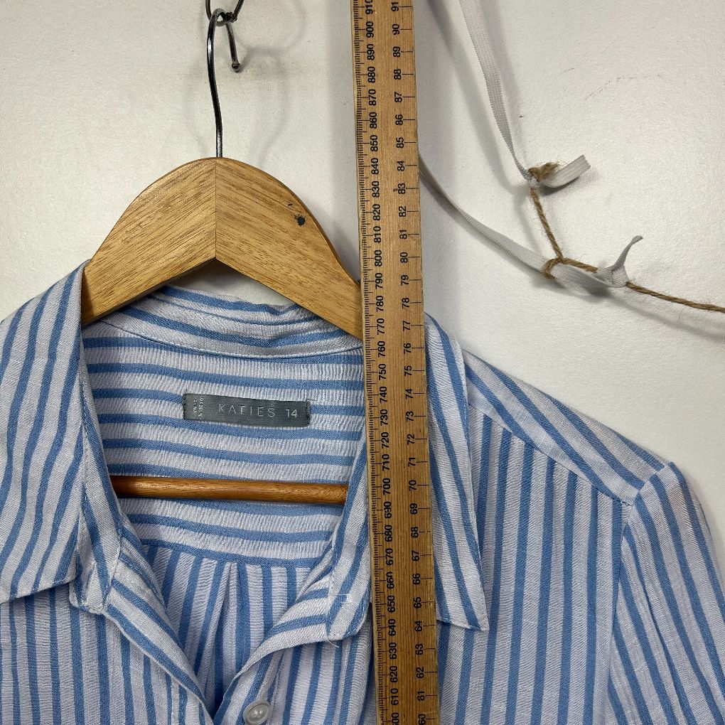Katies Blue Striped Shirt - Size 14 - Image 6