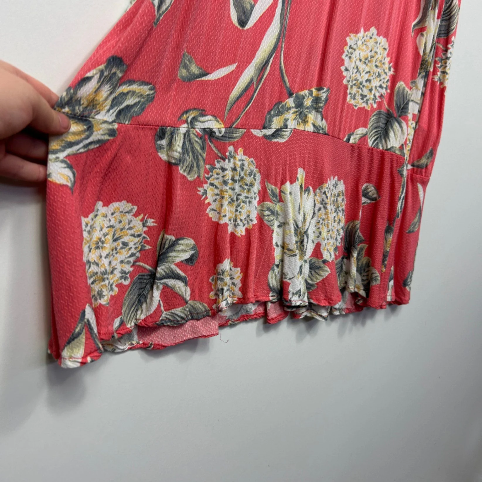 Katies Coral  Viscose Short Sleeve Knee Length Floral Dress Size 14 - Image 7