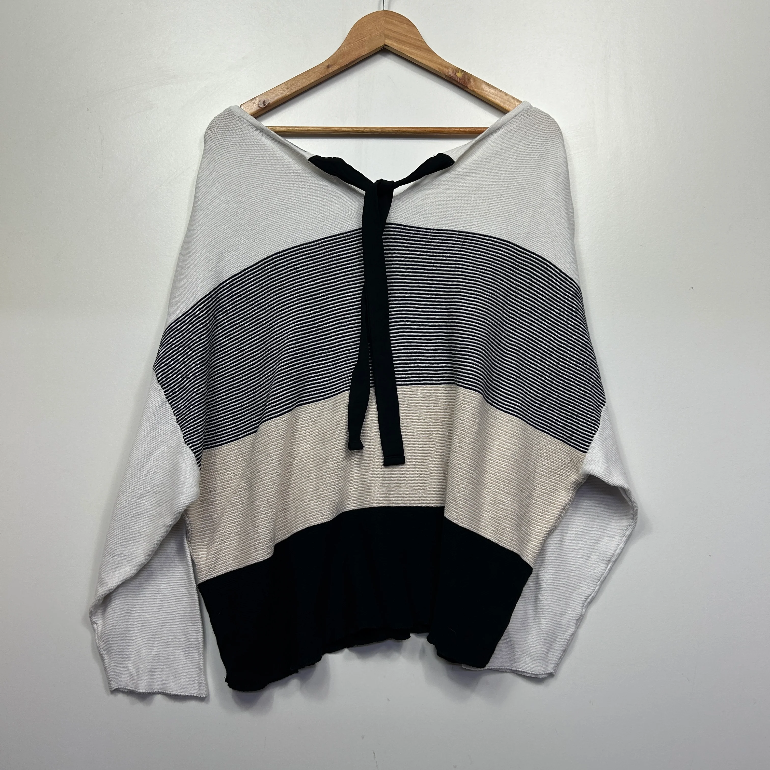 Katies Cream Cotton Striped Knit Jumper - Size XXL - Image 3