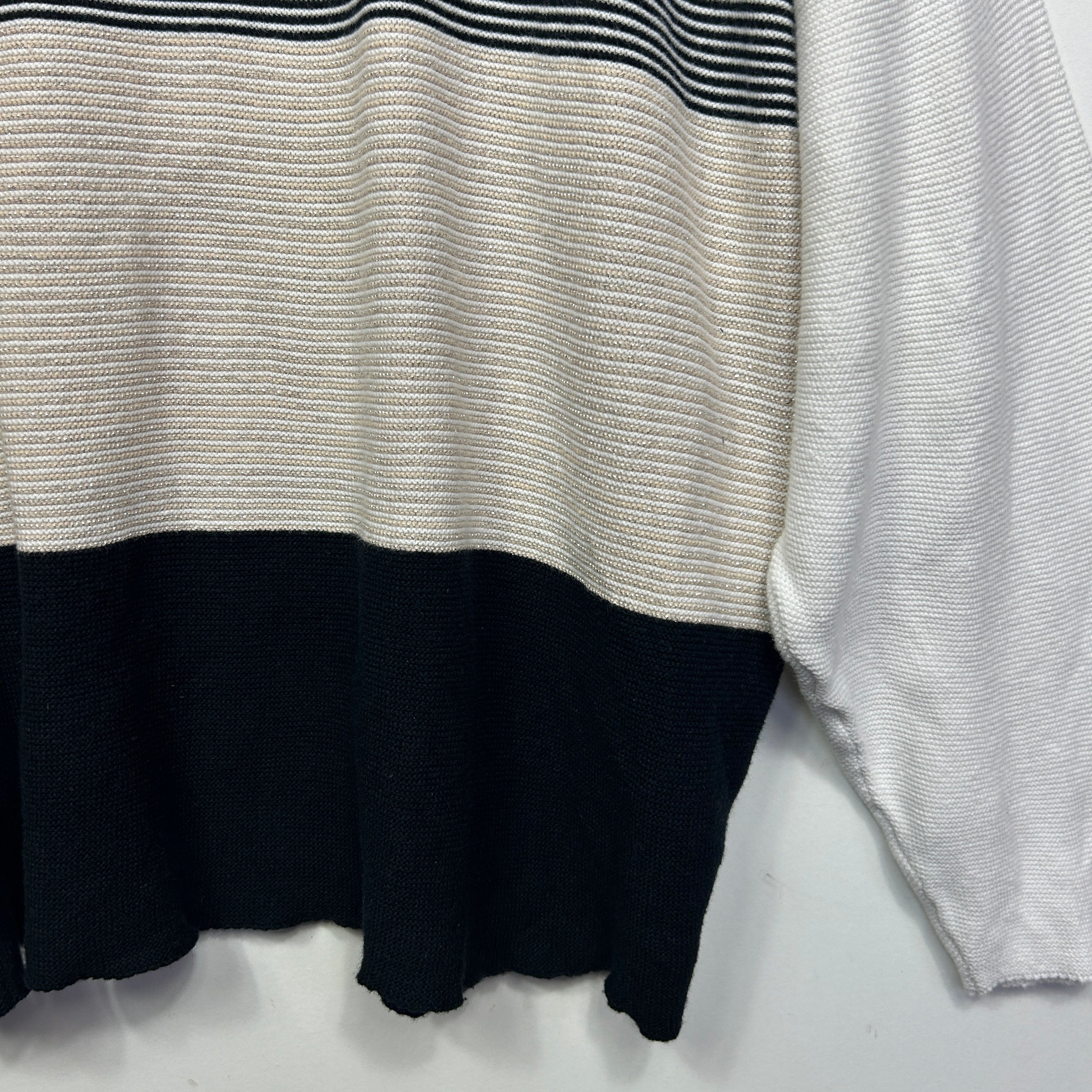 Katies Cream Cotton Striped Knit Jumper - Size XXL - Image 5