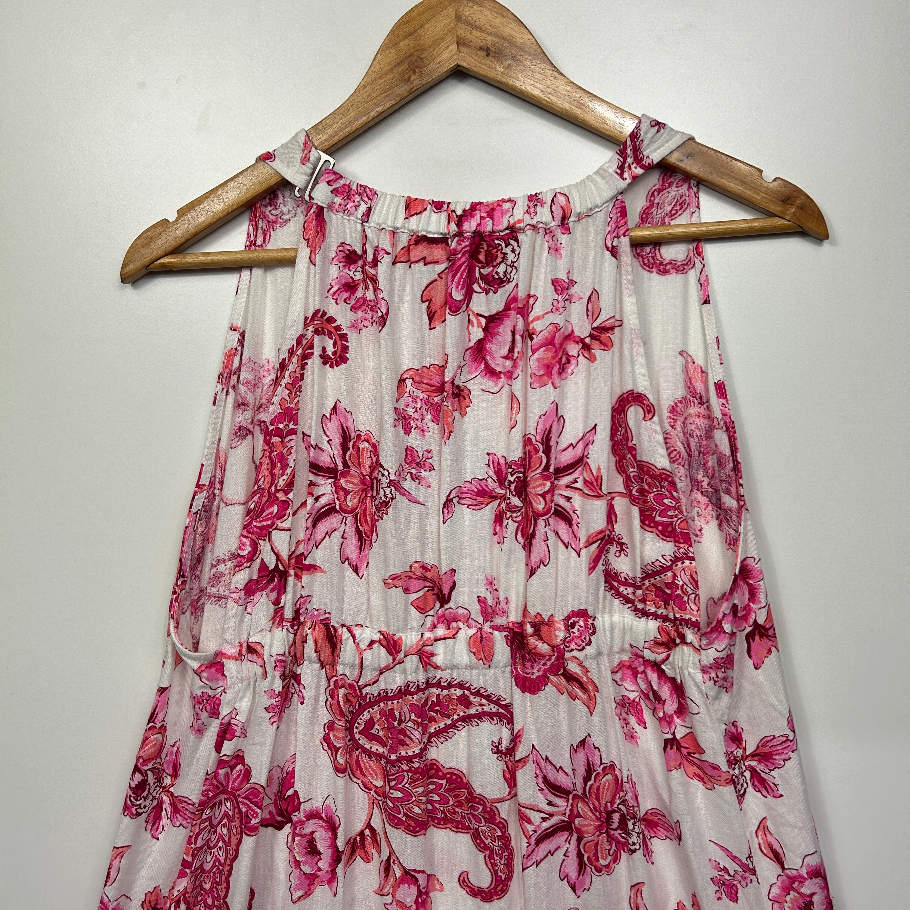 Katies Maxi Dress Size 14 Floral Pink Florals Sleeveless Linen Blend New - Image 7