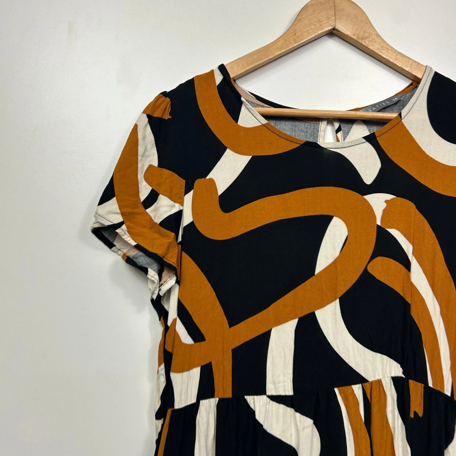 Katies Midi Dress Size 14 Viscose Short Sleeve Pockets - Image 3