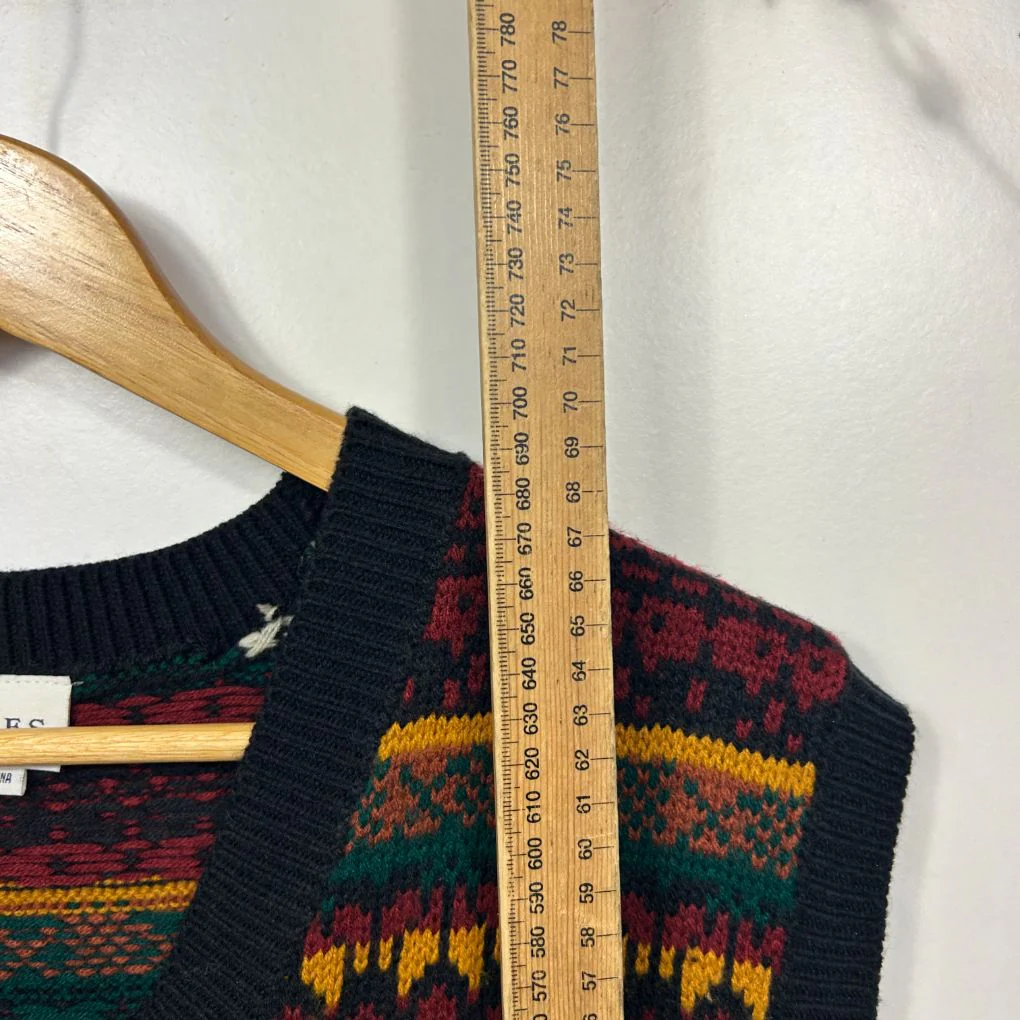 Vintage Katies Multicoloured Knit Vest - Size 16 - Image 5