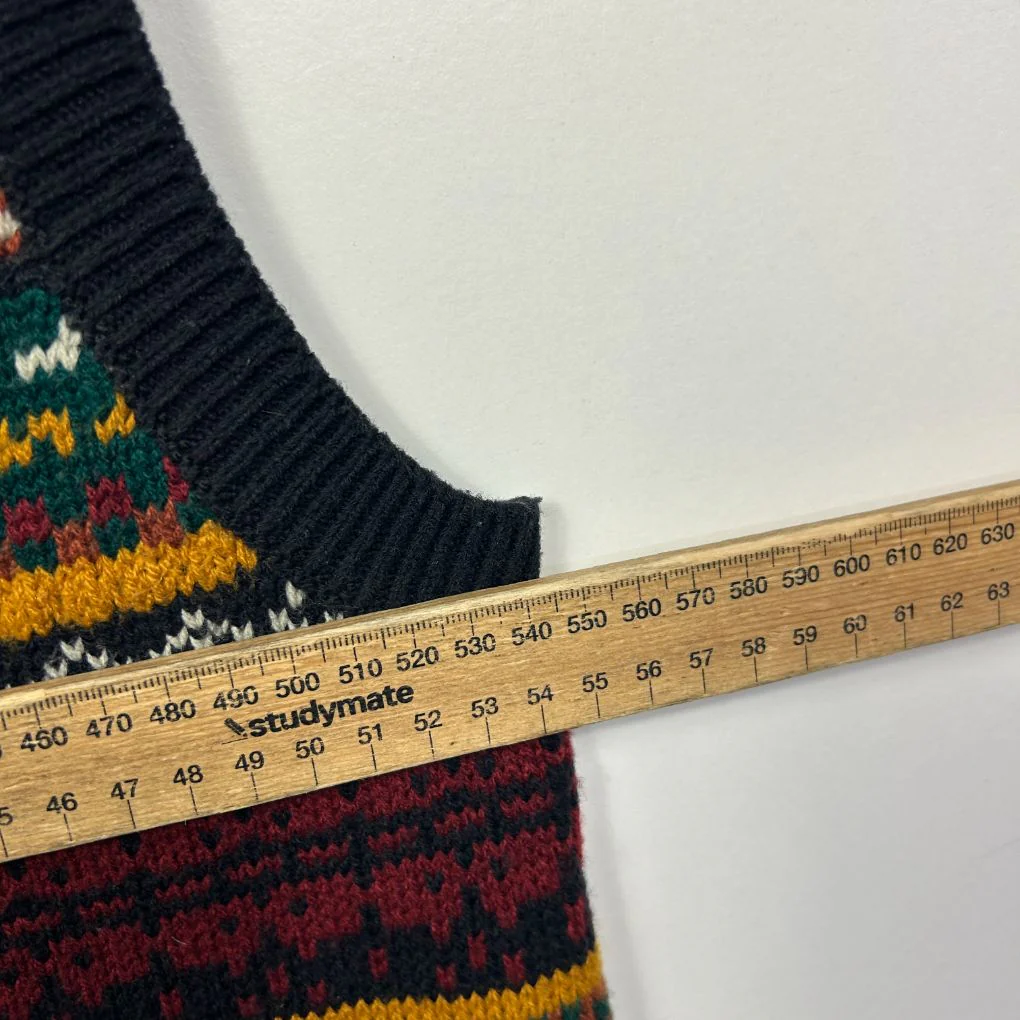 Vintage Katies Multicoloured Knit Vest - Size 16 - Image 6