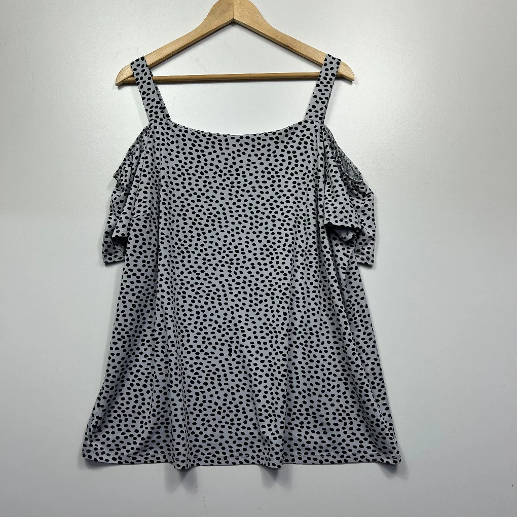 Katies Polka Dot Cold Shoulder Top - Size 2XL - Image 4