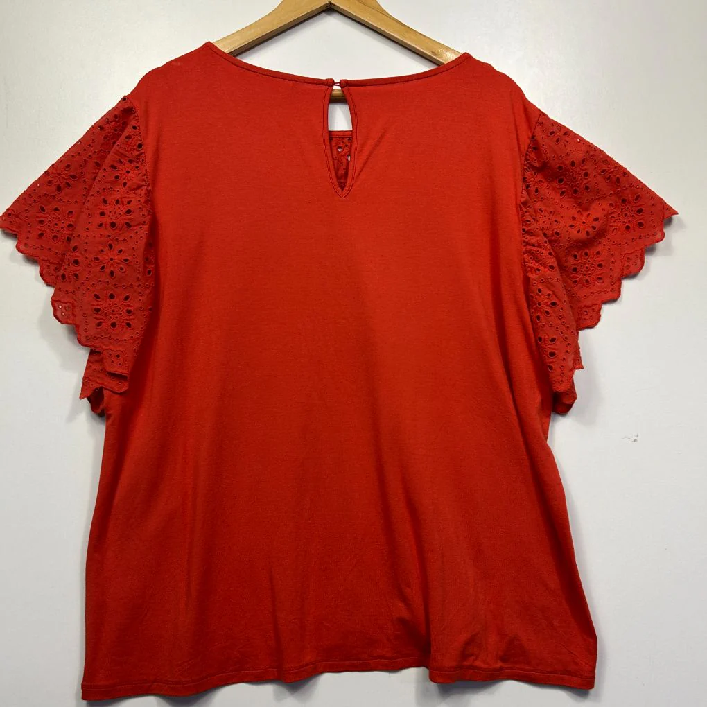 Katies Orange Broderie Cotton Top - Size 2XL - Image 3