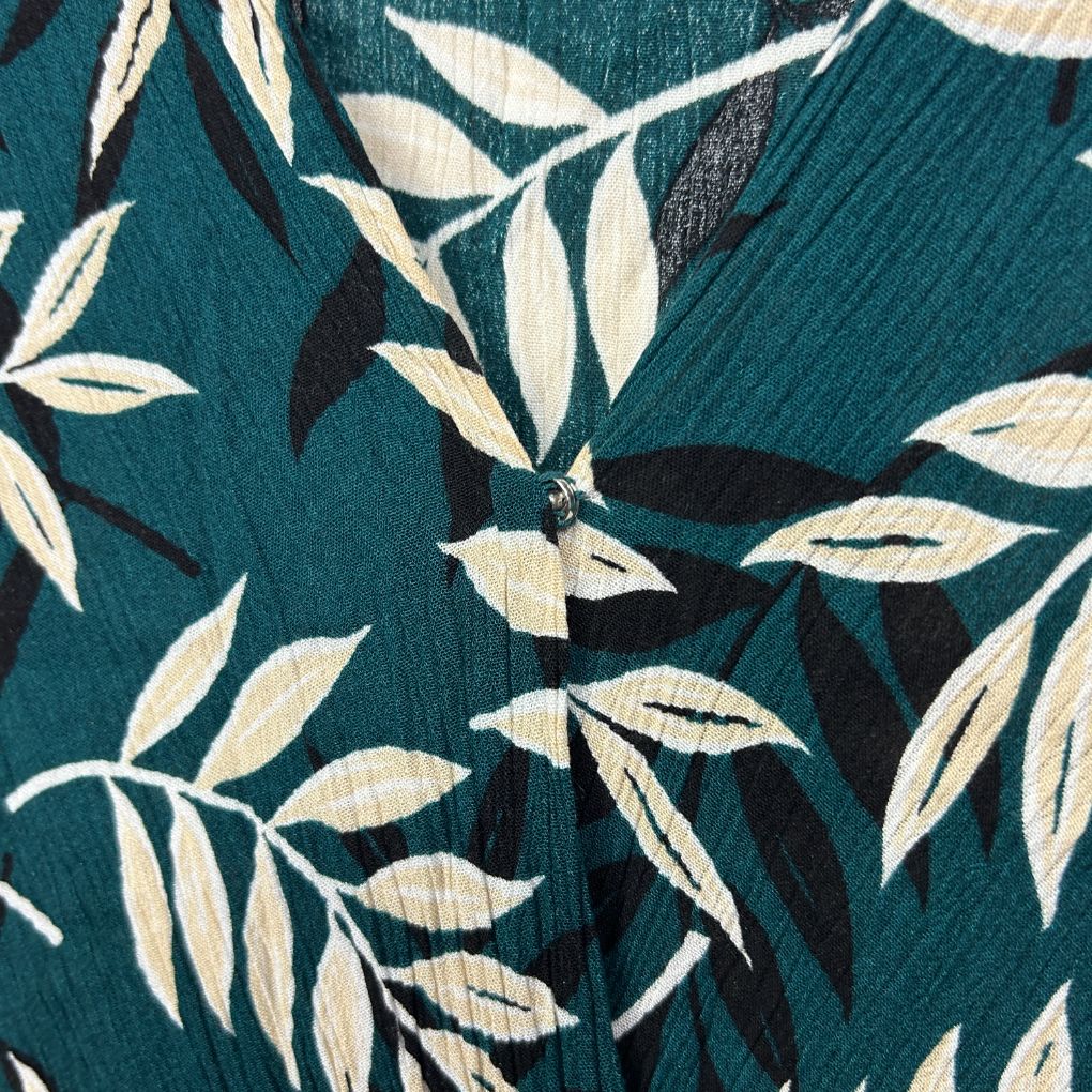 Katies Teal White Leaf Print Maxi Dress - Size 14 - Image 8