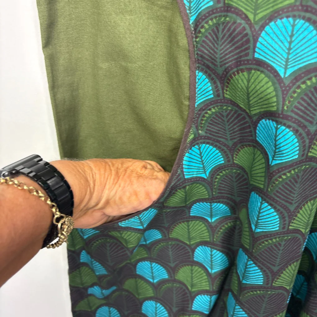Keshet Green Fan Print Sleeveless Dress - Size L/XL - Image 5