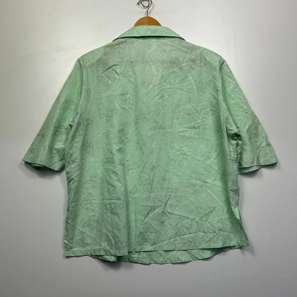 Vintage  Mint Green Button Up Blouse - Size 20 - Image 4