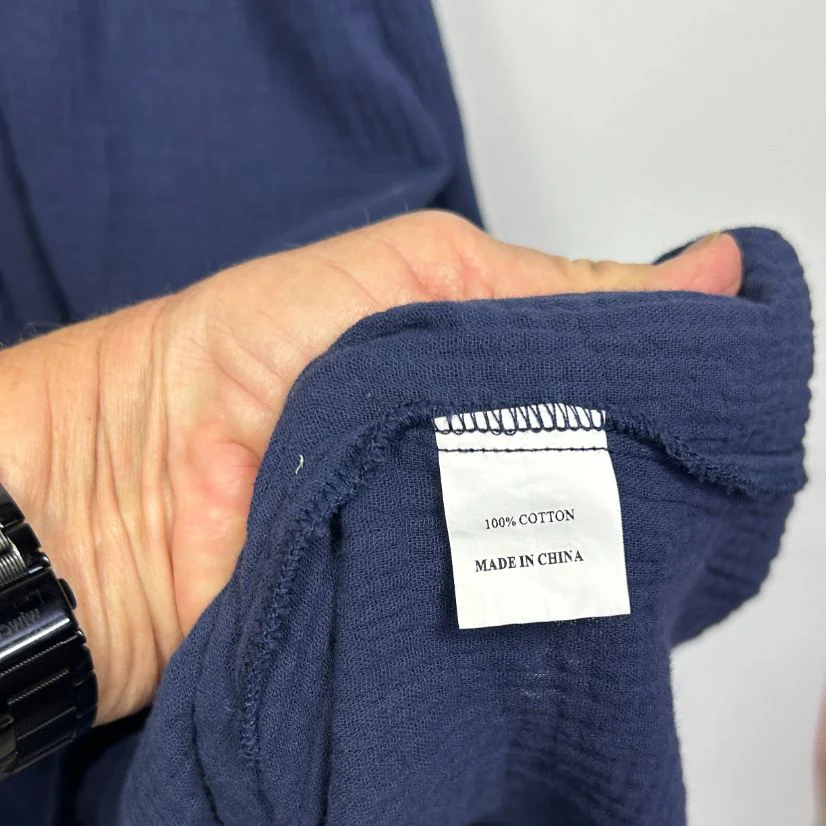 La Mode Australia Navy Cotton Dress - Size L/XL - Image 3