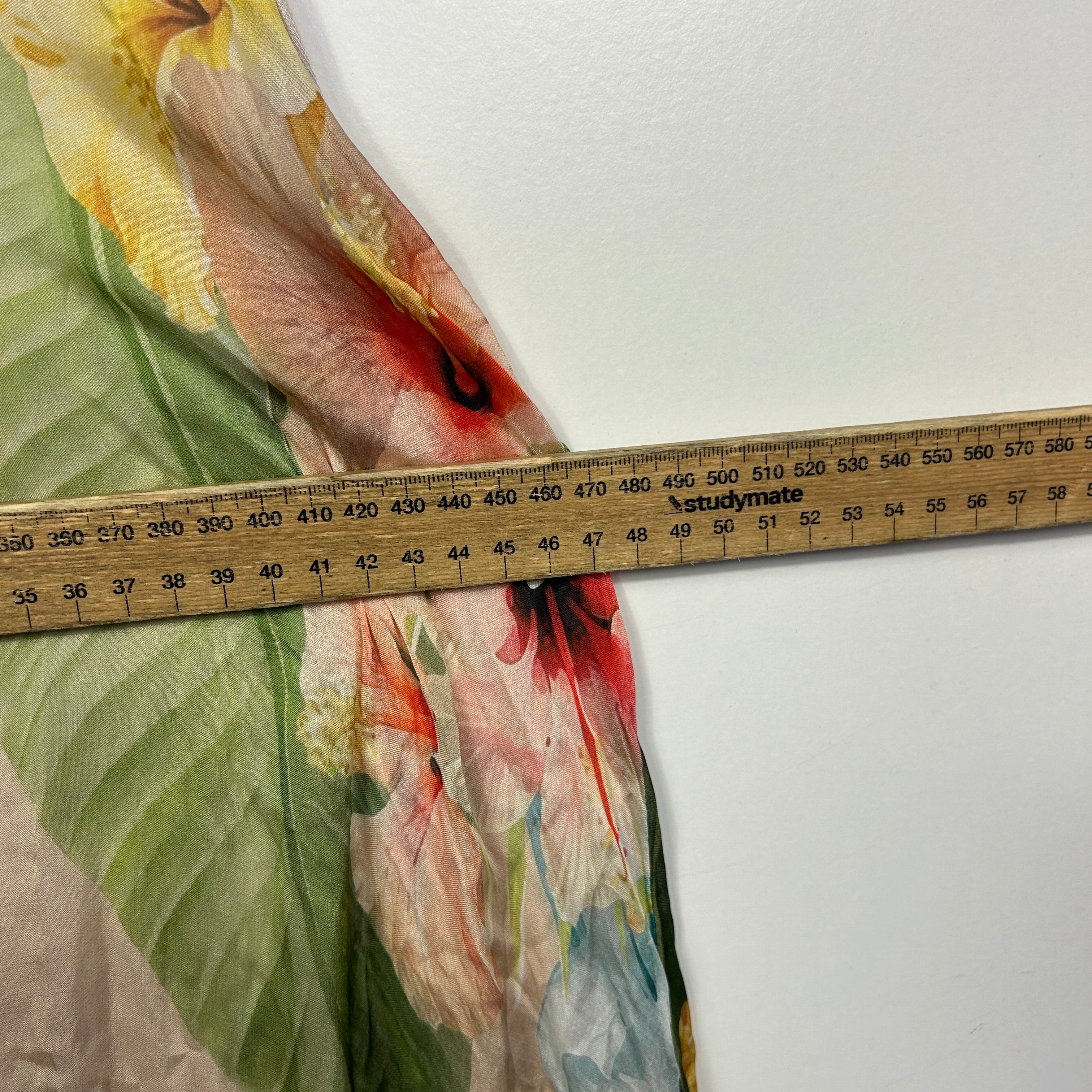Le Ragazze Cream Tropical Silk Maxi Dress - Size L - Image 5