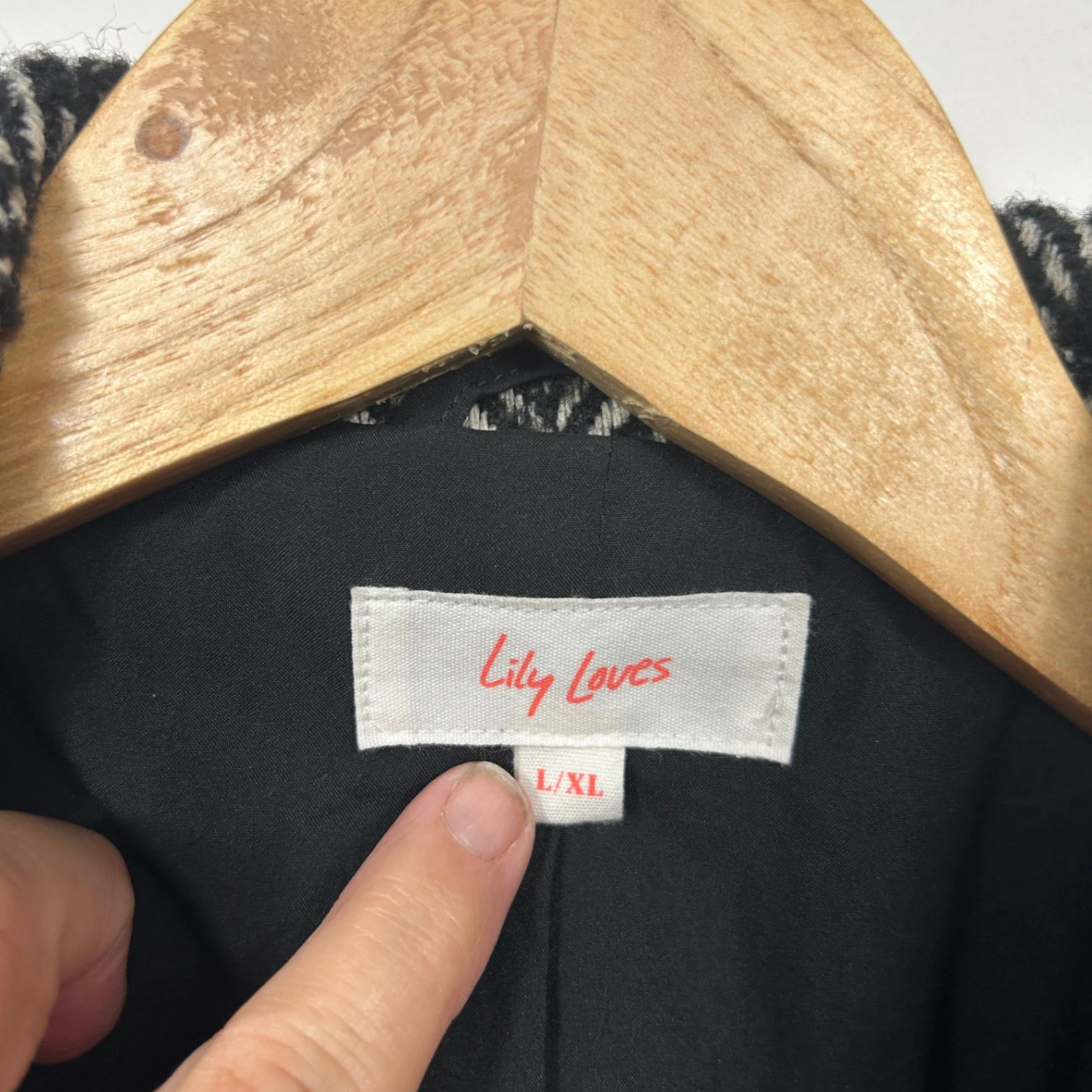 Lily Loves Jacket Blazer Size 14 16 L/XL Black White Long Sleeve - Image 3