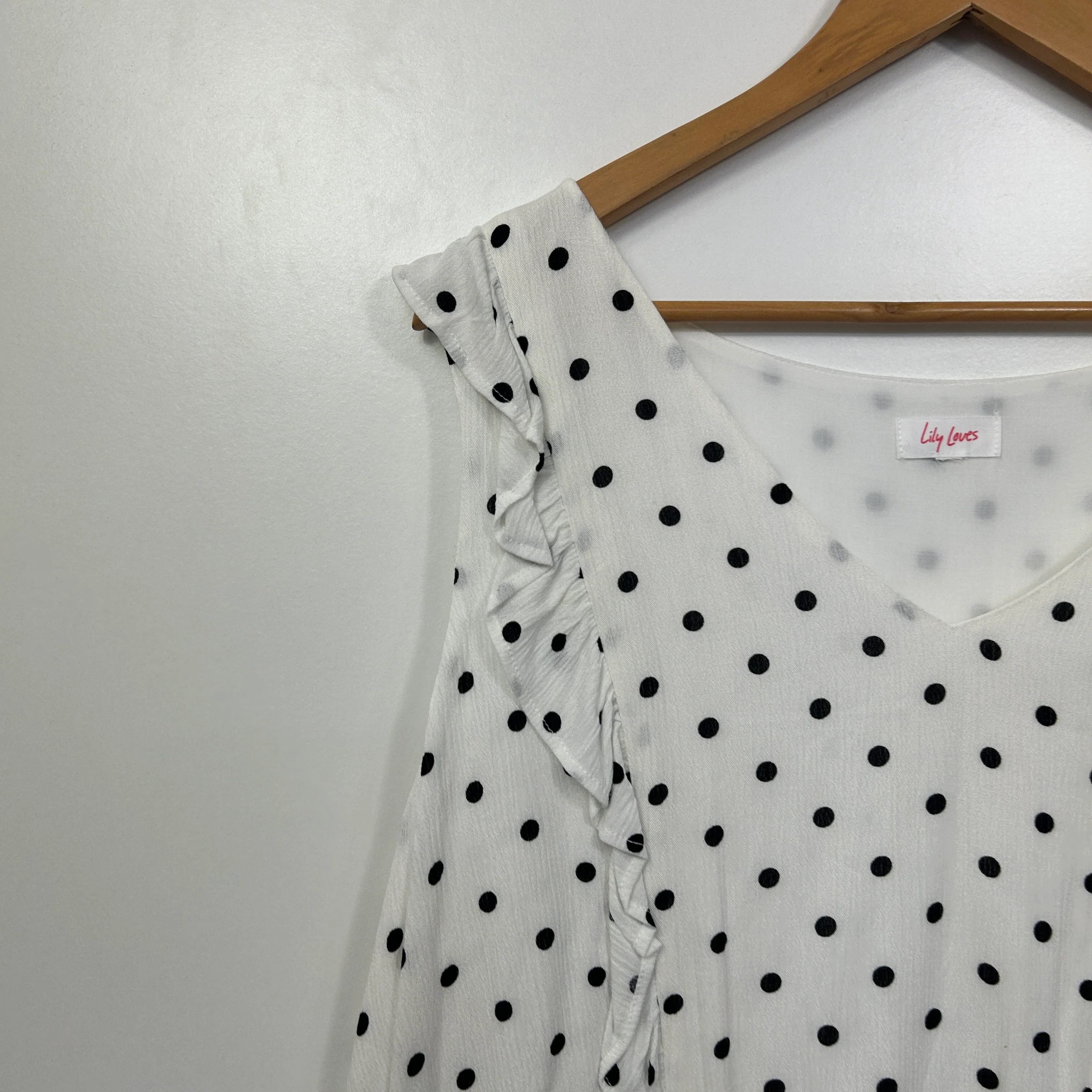 Lily Loves White & Black Polka Dot Dress - Size 18 - Image 2
