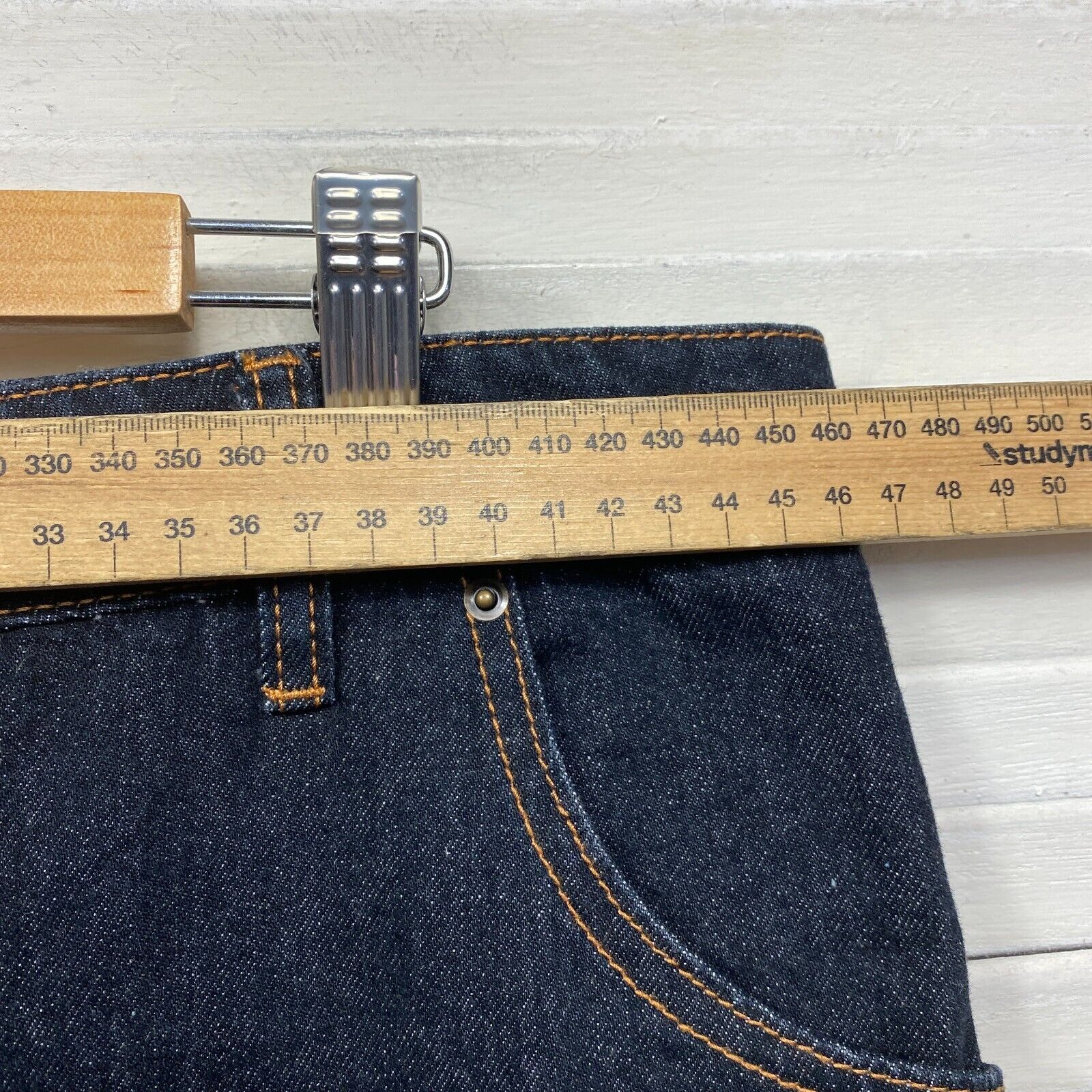 LIONESS Women's Dark Wash Denim Long Maxi Skirt With Split Size XXL 16 - Image 9