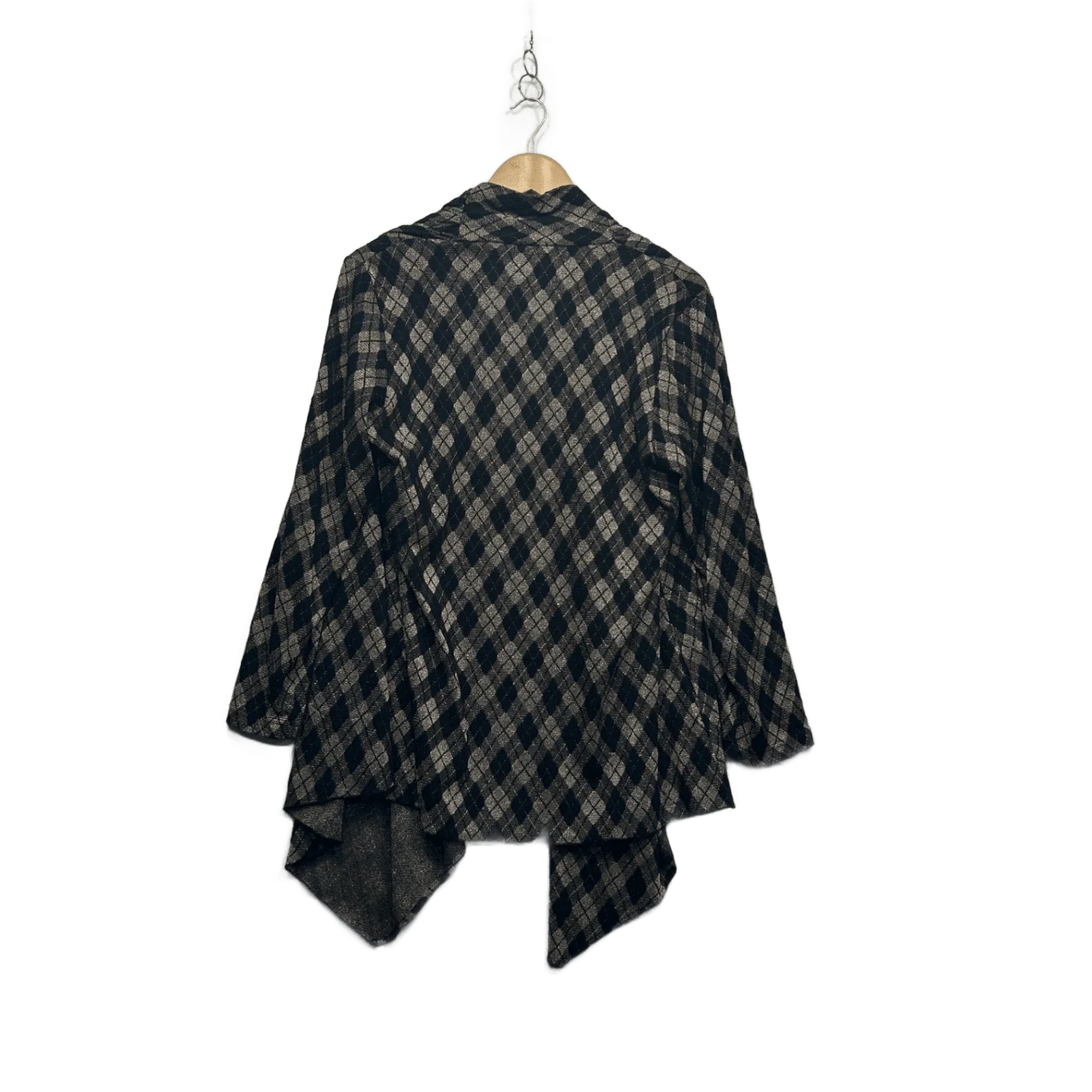 Liz Davenport Jacket Top Size 12 Black Gold Metallic Check Evening - Image 2