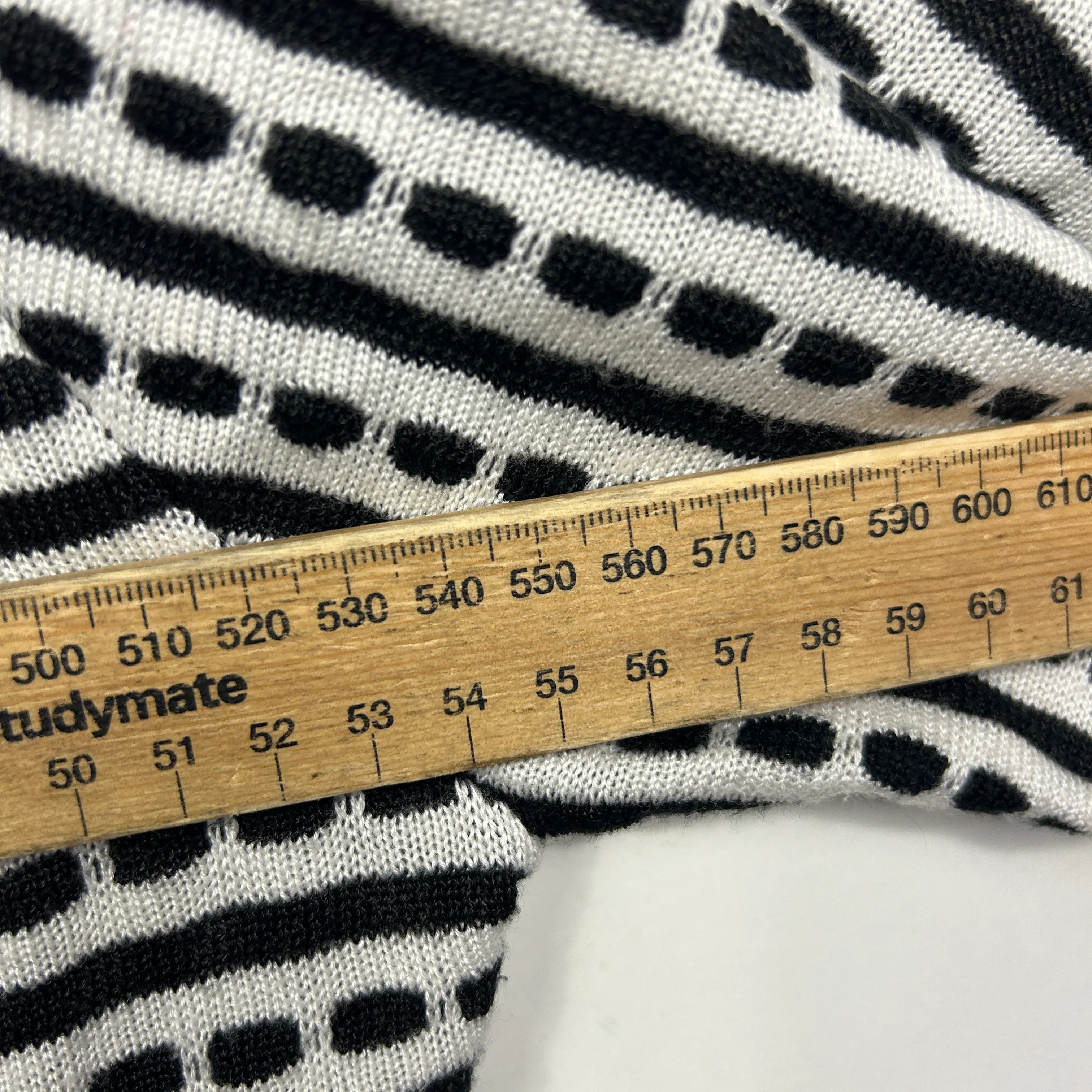 Liz Jordan Black and White Striped Cardigan - Size L - Image 6