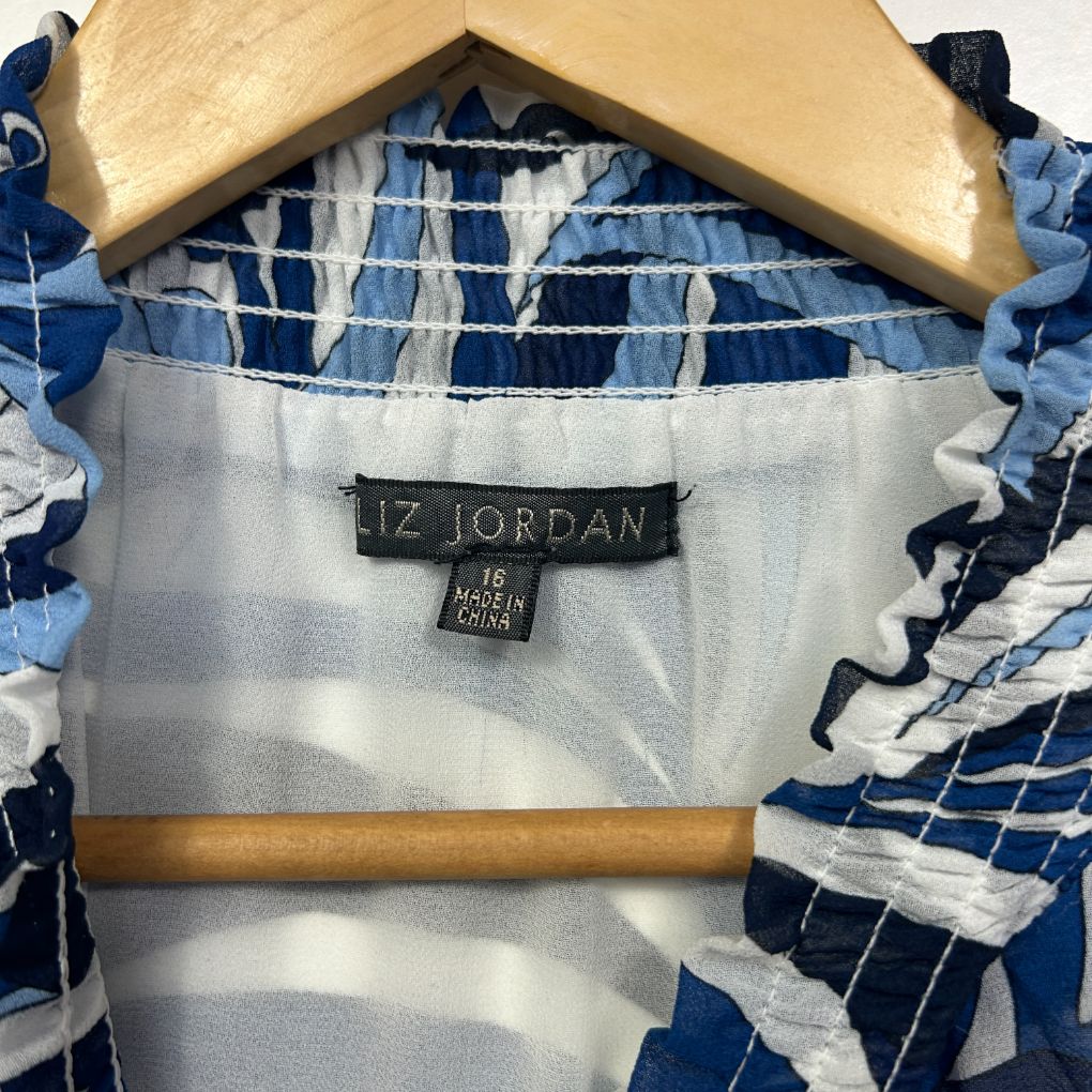 Liz Jordan Blue Top - Size 16 - Image 2